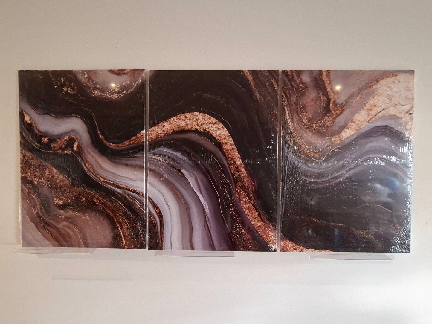 Golden Abstract Wall Art – Luxury Flowing Line Canvas Set