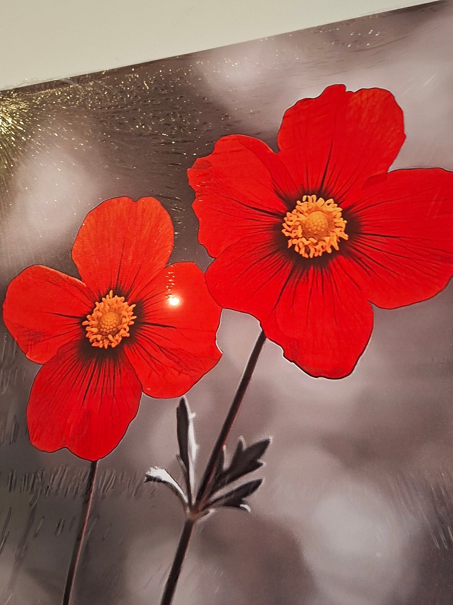 Vibrant Red Bloom Canvas Wall Art Set