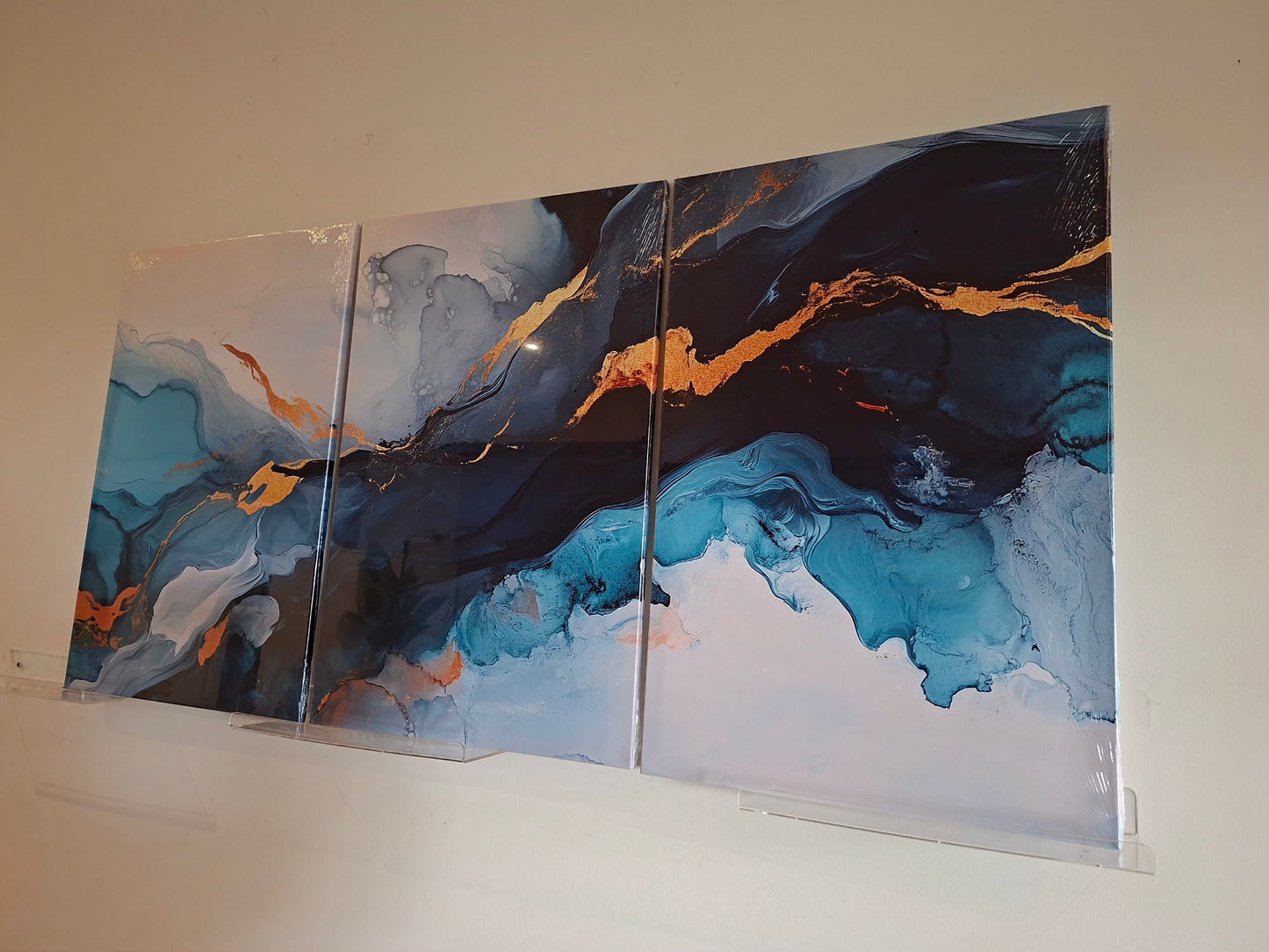Abstract Flow Swirl Canvas Print Wall Art Set