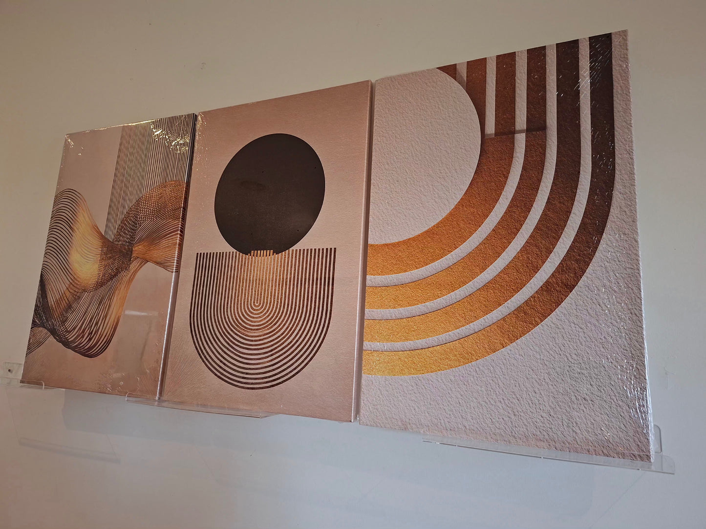 Minimalist Boho Gold Accent Wall Art Set