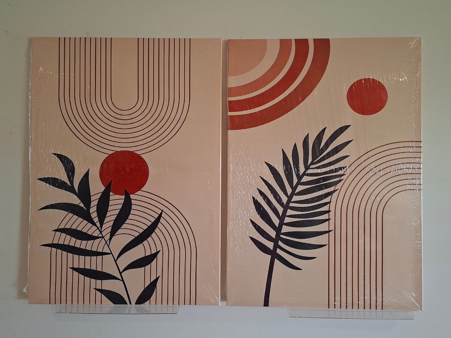 Scandinavian Abstract Canvas Wall Art – Natural Geometric Décor