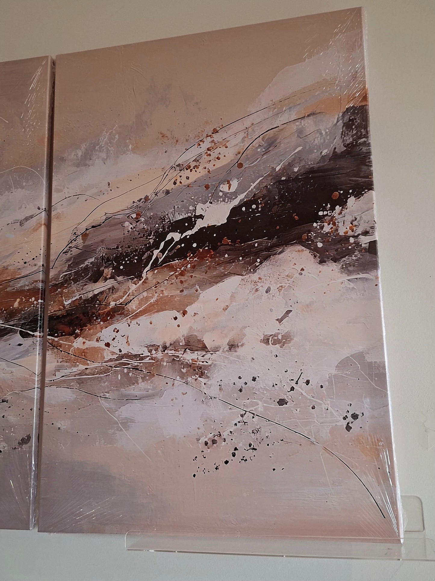 Earthy Neutral Abstract Canvas Wall Art Set