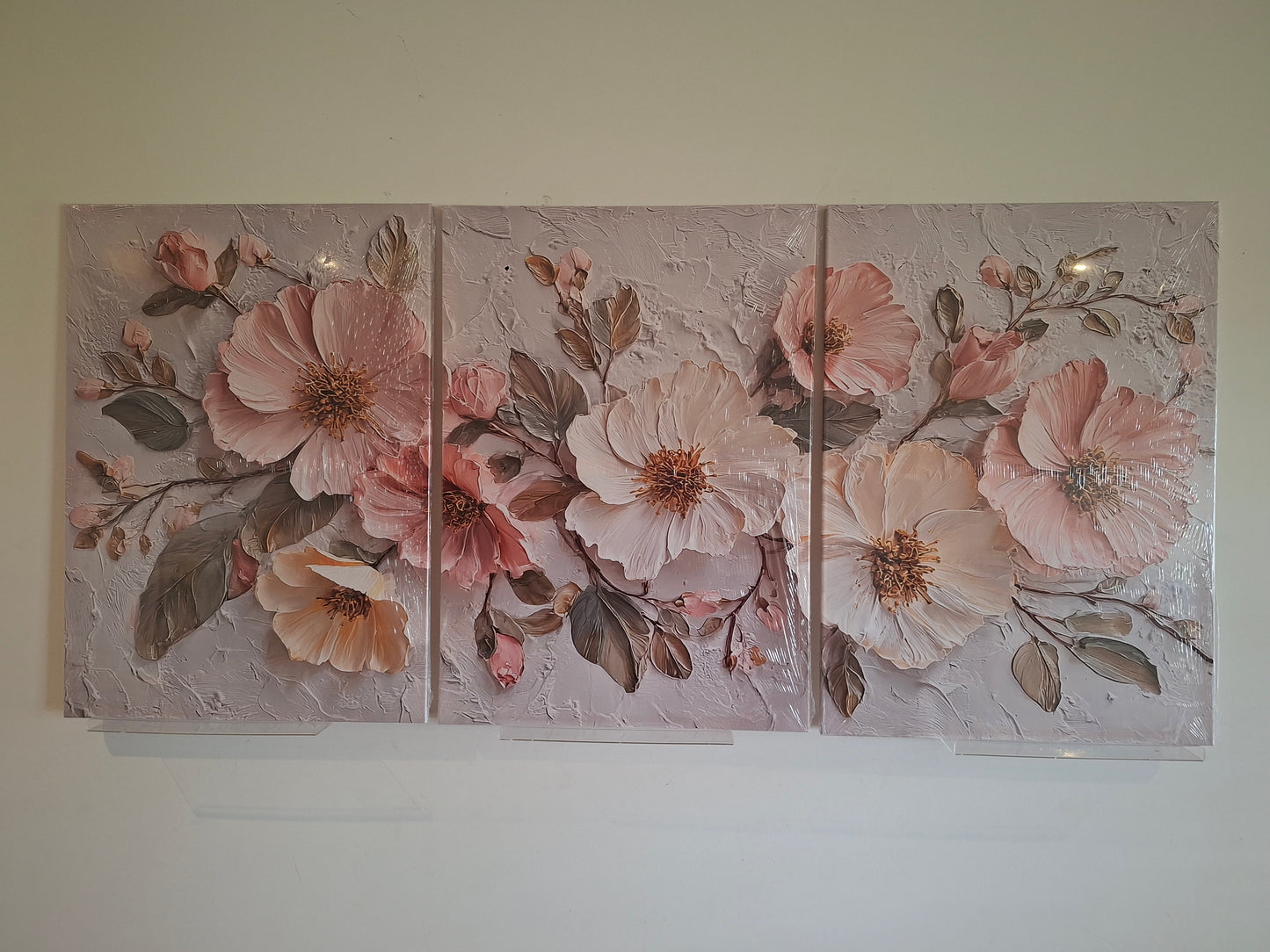 Soft Pink Floral Canvas Wall Art – Romantic Pastel Elegance Décor