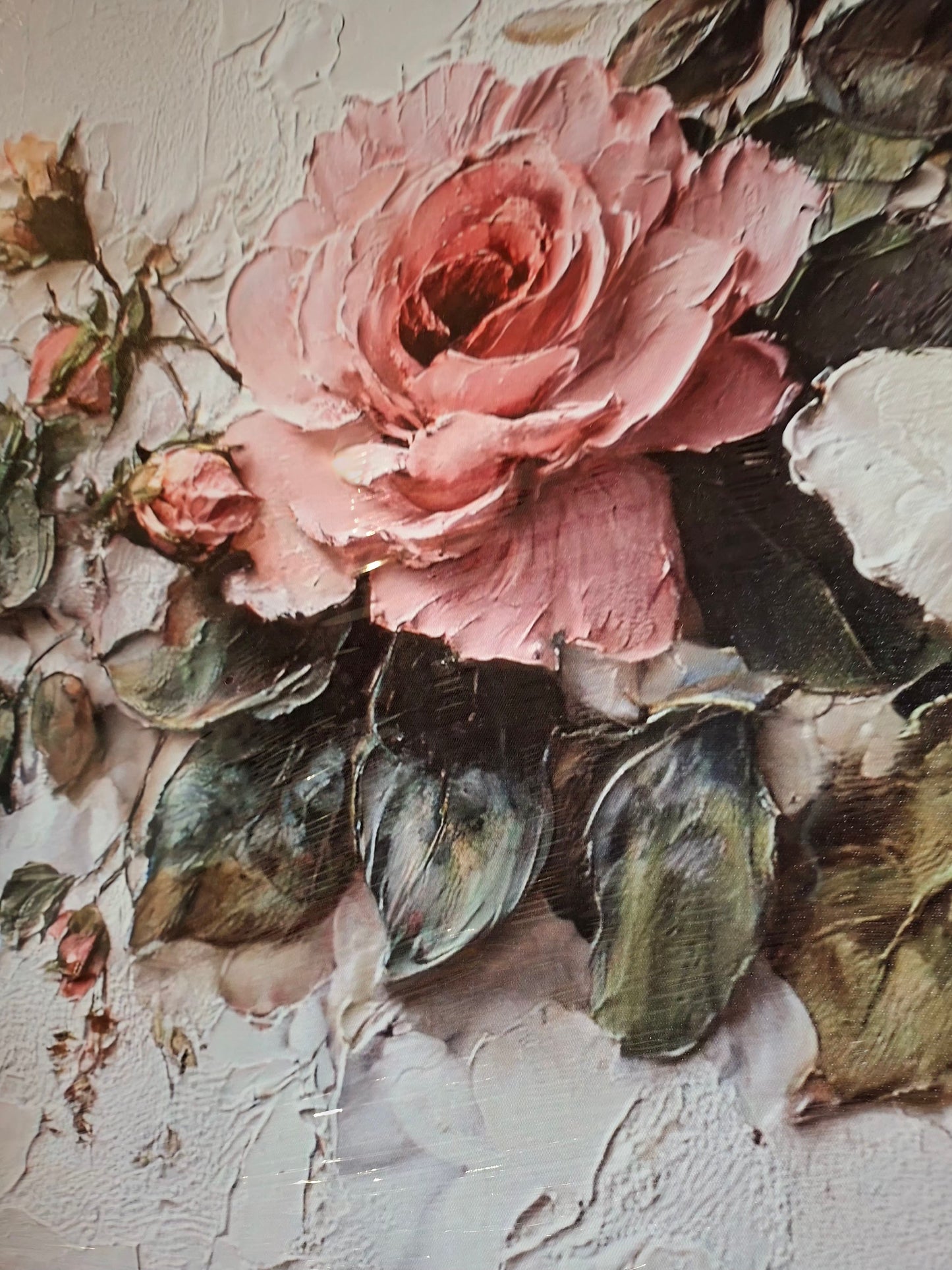 Pink & Purple Roses Canvas Wall Art – Minimalist Floral Elegance 1pc