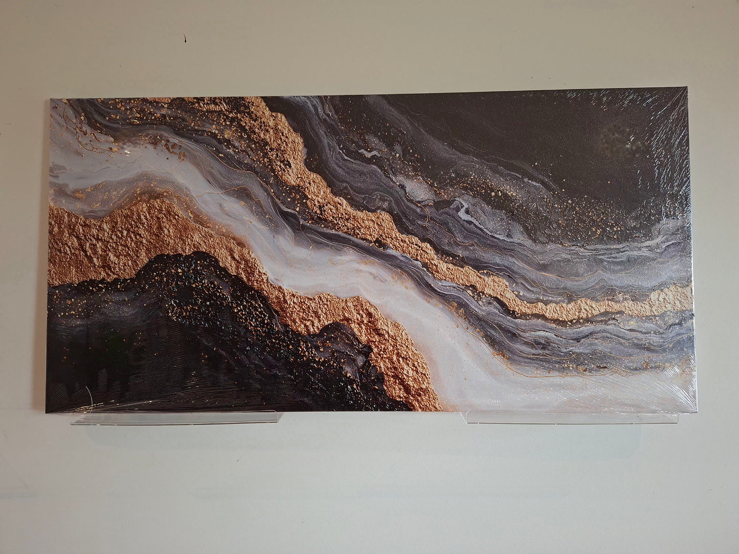 Dark Luxury Marble Canvas Wall Art - 1pc