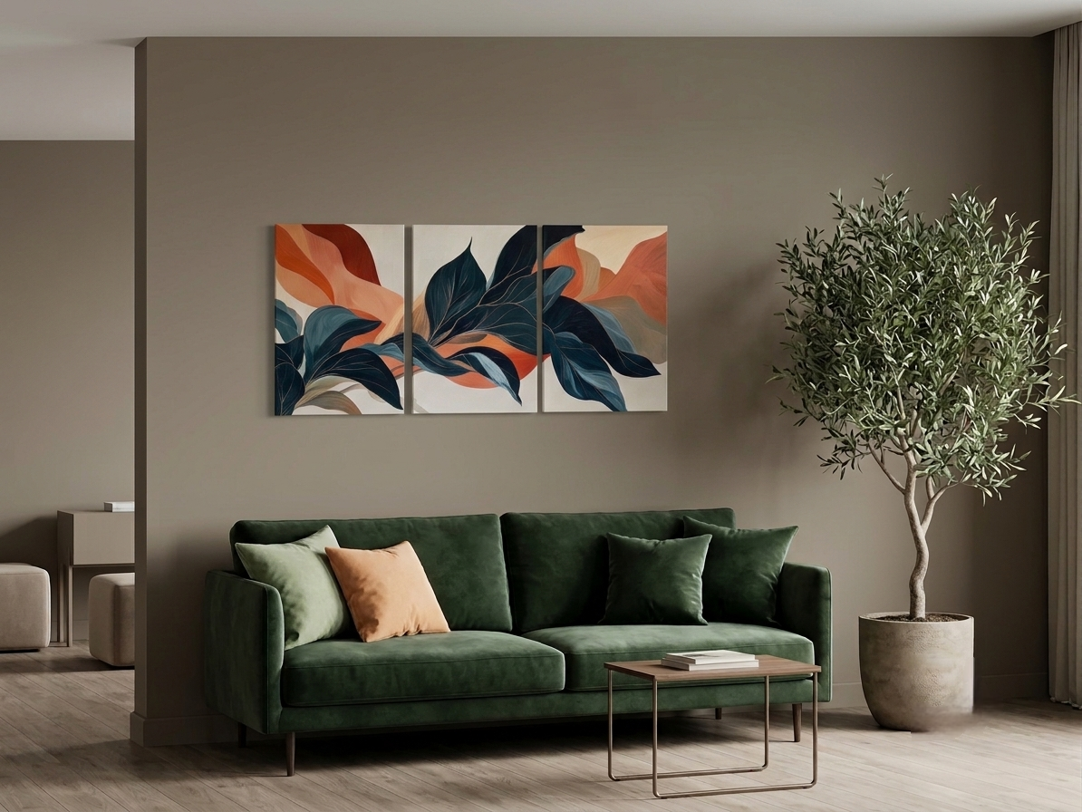 Botanical Elegance Canvas Wall Art Set – Abstract Nature Boho Décor