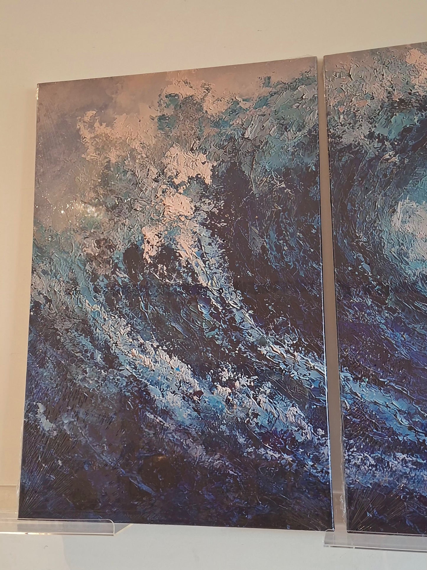 Ocean Depths Turquoise Wave Wall Art Set