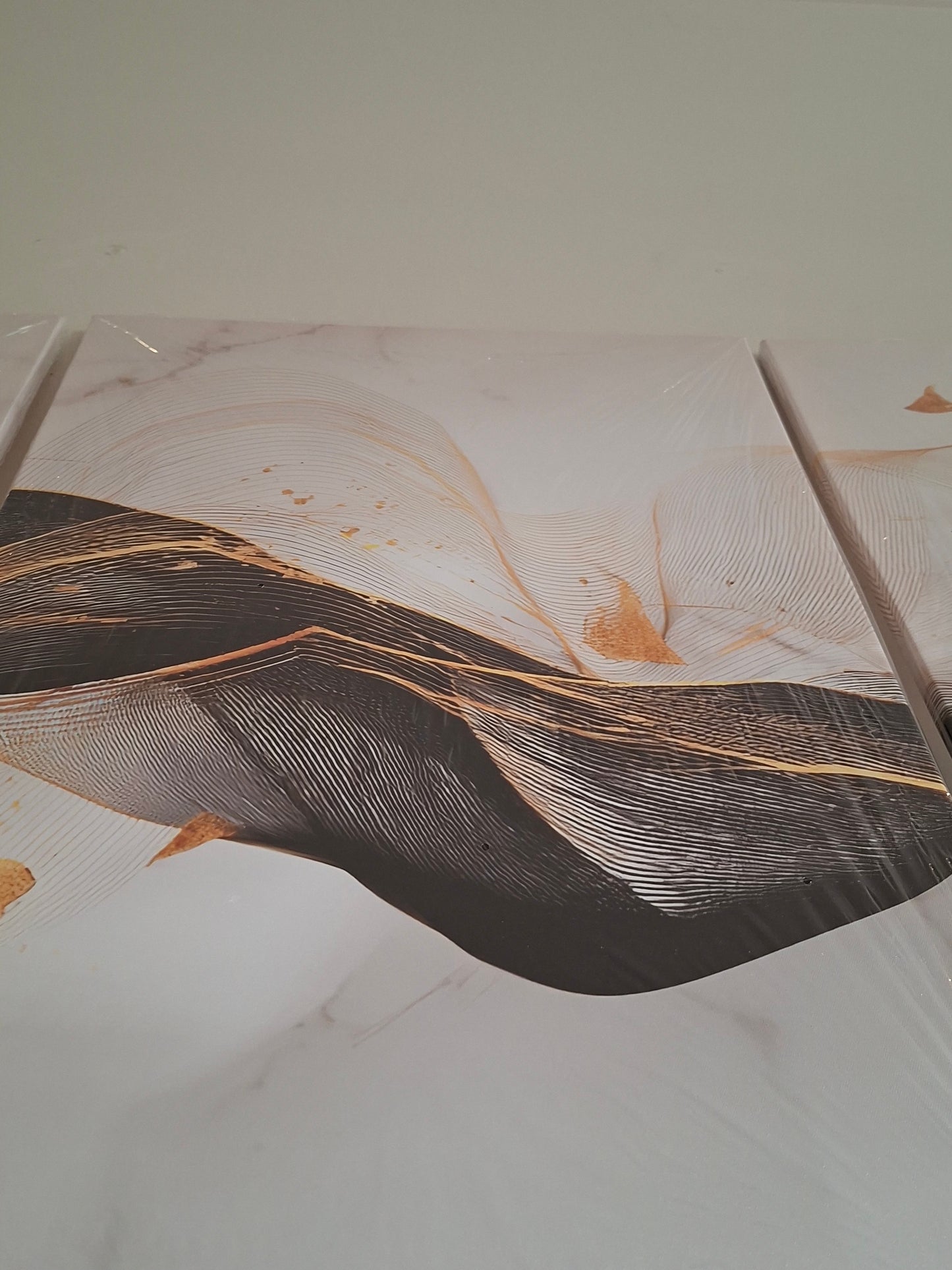 Elegant Wave Marble Canvas Wall Art Set