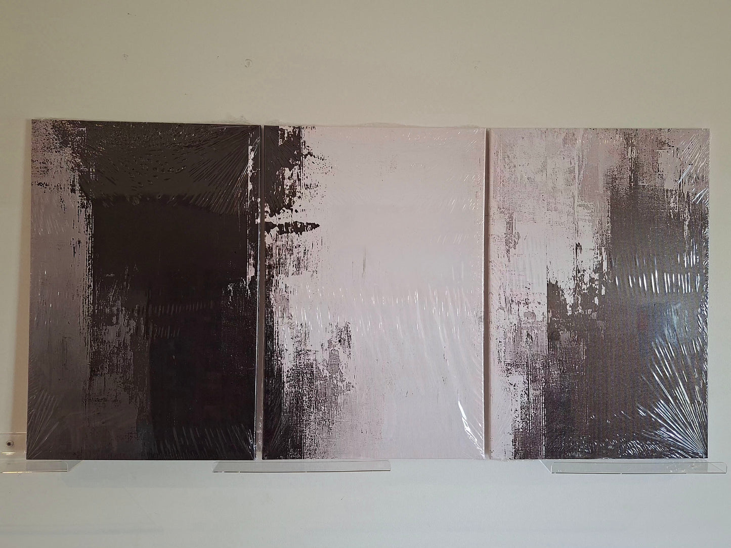 Black and White Abstract Canvas Wall Art Set