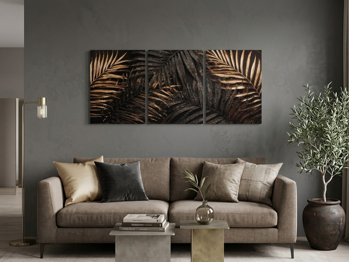 Golden Leaf Botanical Wall Art Set
