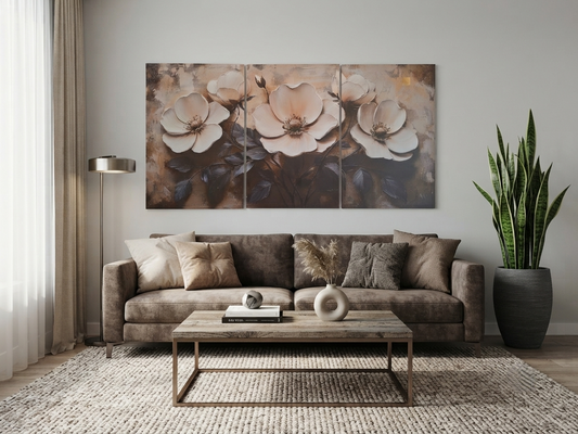 Elegant Floral Canvas Wall Art Set