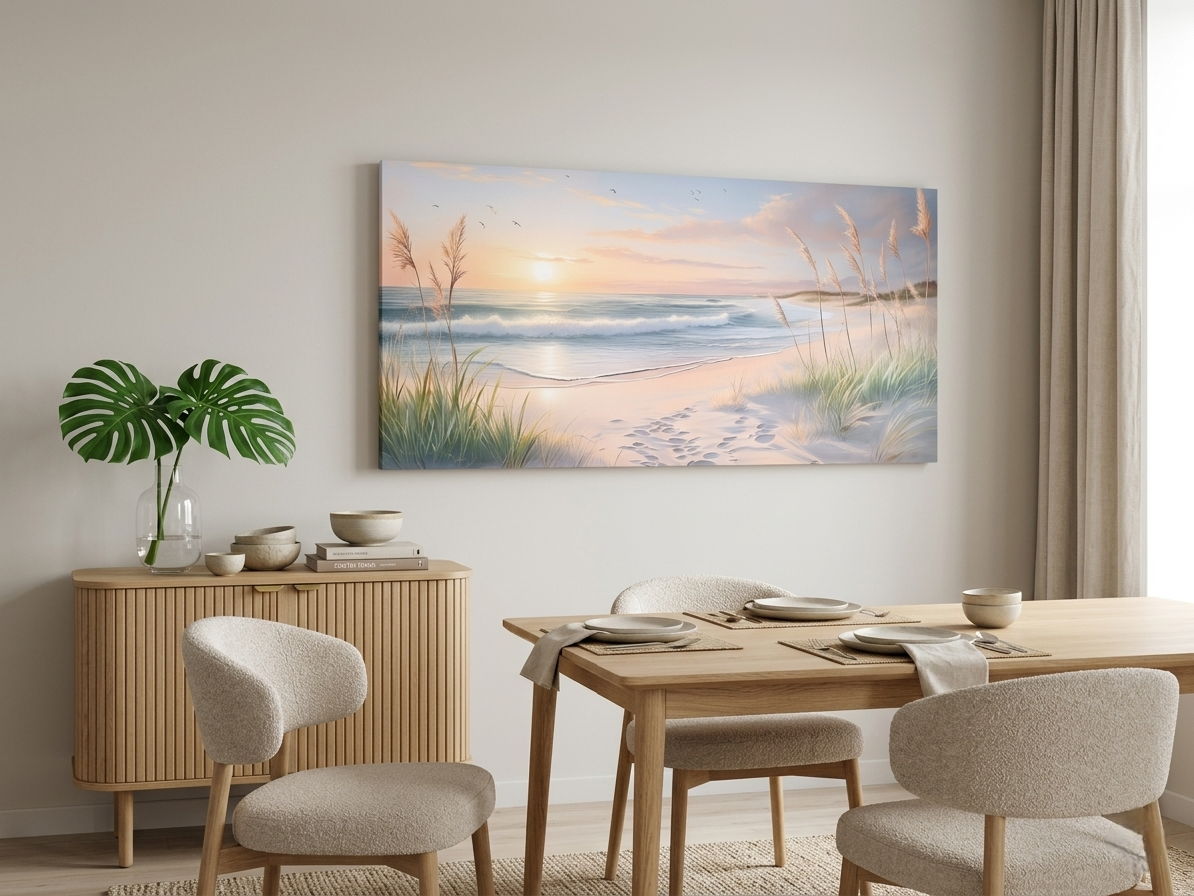 Coastal Sunset Beach Canvas Wall Art