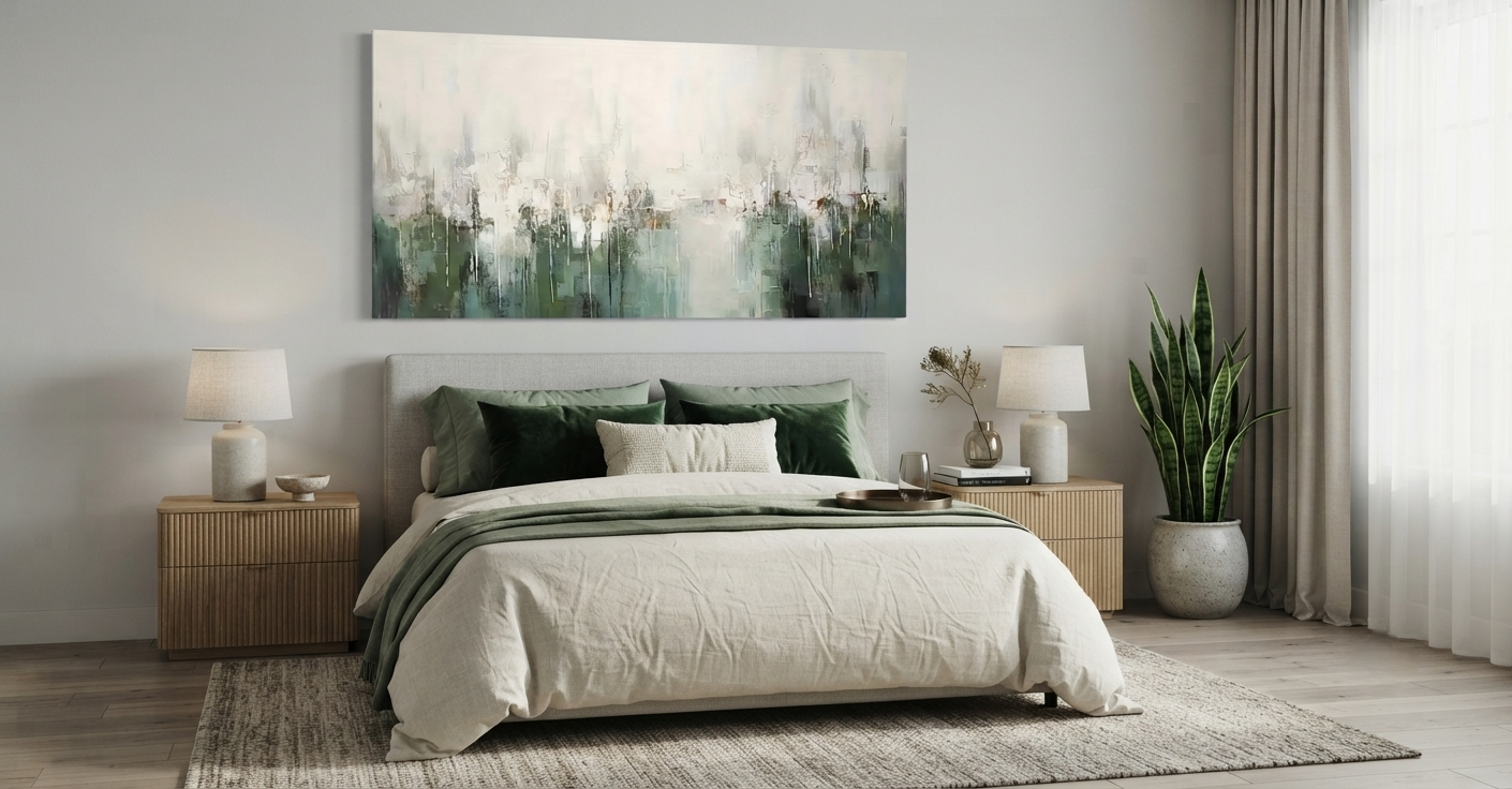 Hand-Painted Luxury Abstract Oil Painting – Nordic Bohemian Textured Statement Wall Art