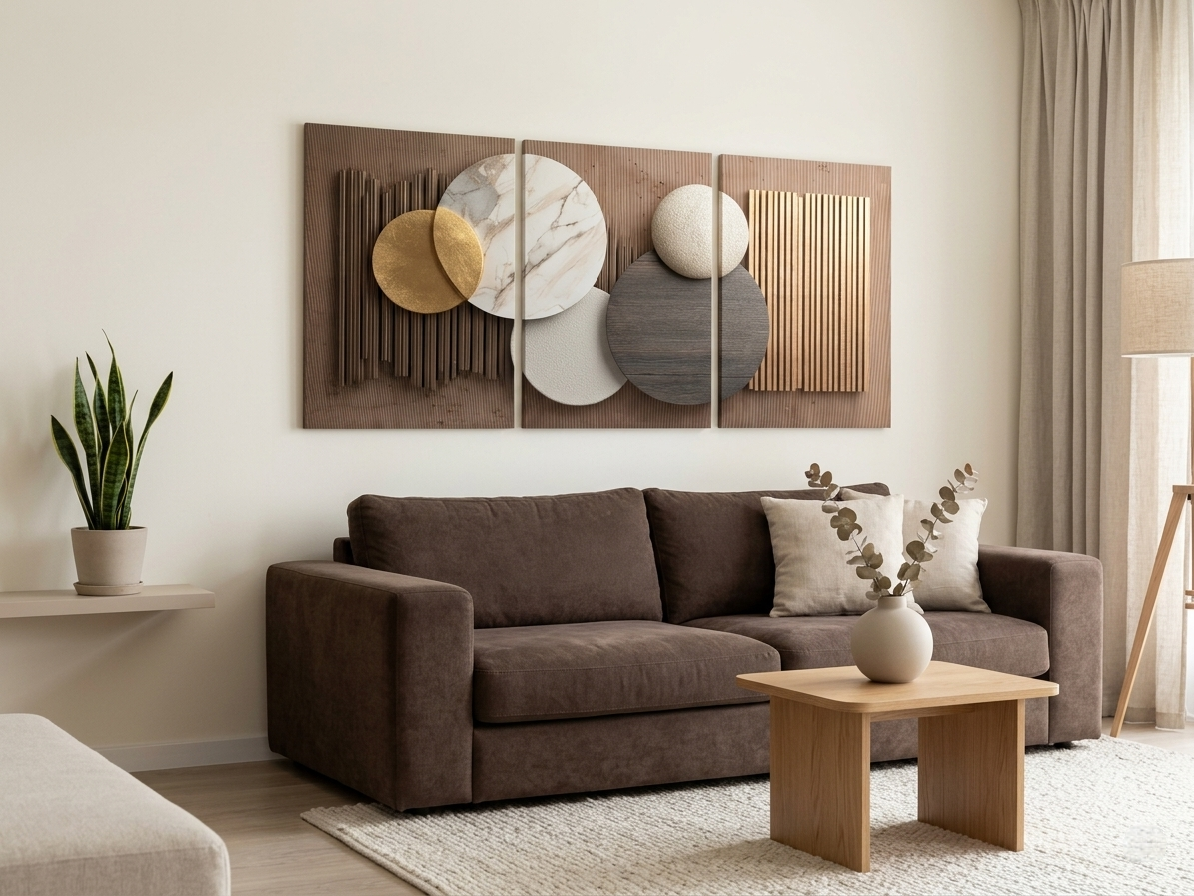 Modern Minimalist Vertical Canvas Wall Art Set