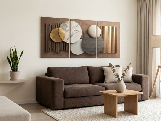 Modern Minimalist Vertical Canvas Wall Art Set