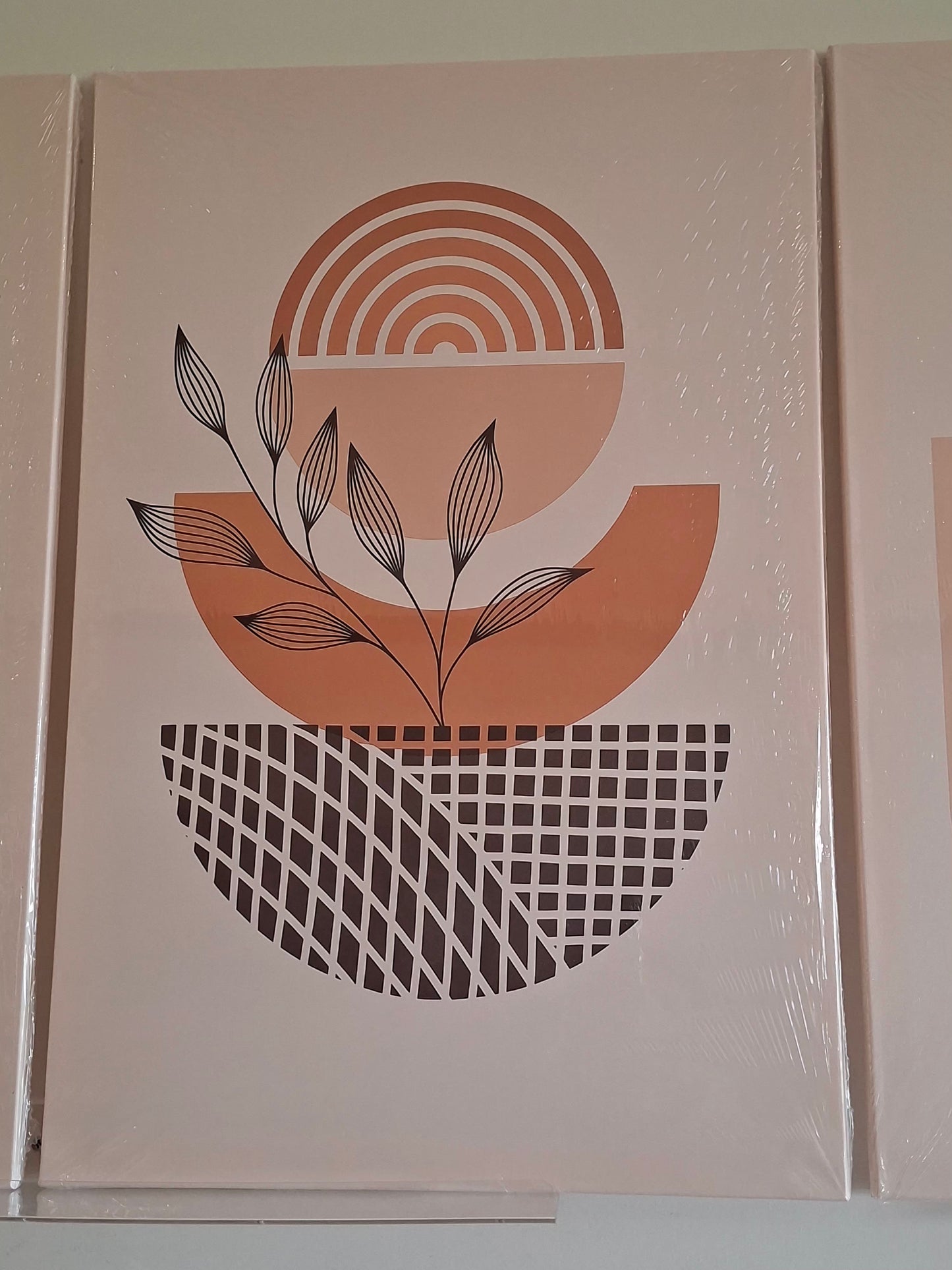 Neutral Geometric & Abstract Plant Canvas Wall Art – Modern Minimalist Décor