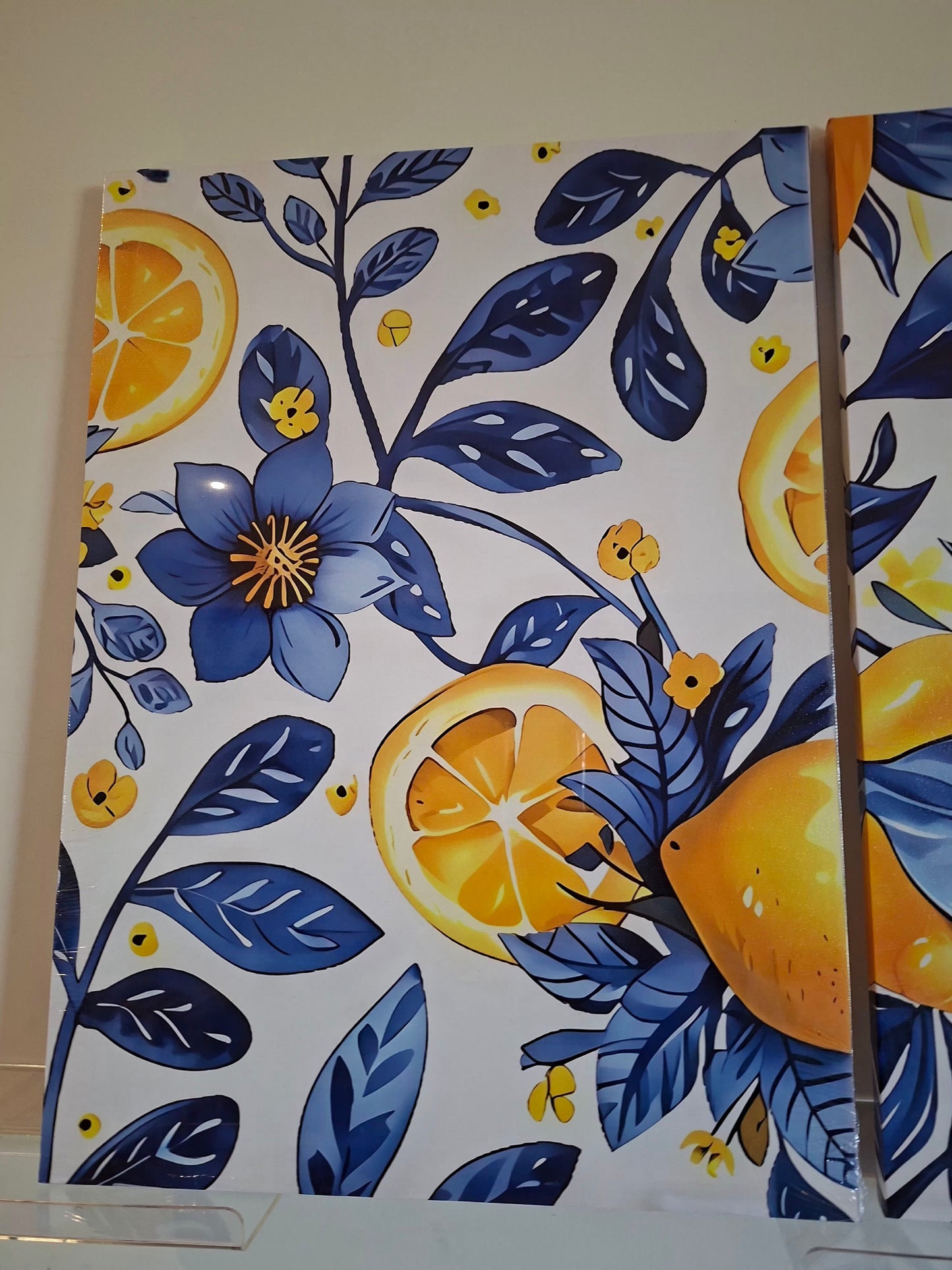 Mediterranean Lemon Canvas Wall Art Set