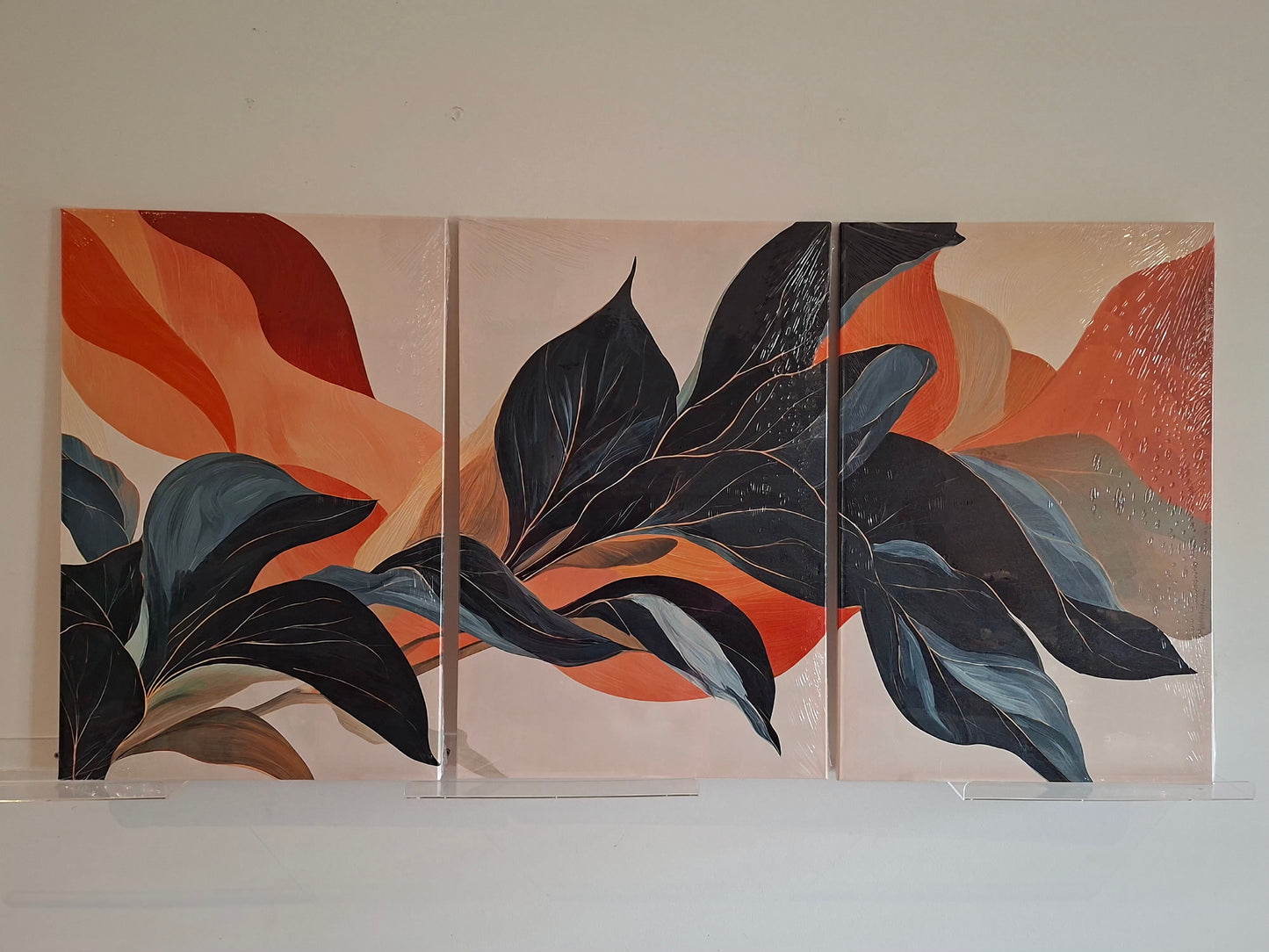 Botanical Elegance Canvas Wall Art Set – Abstract Nature Boho Décor