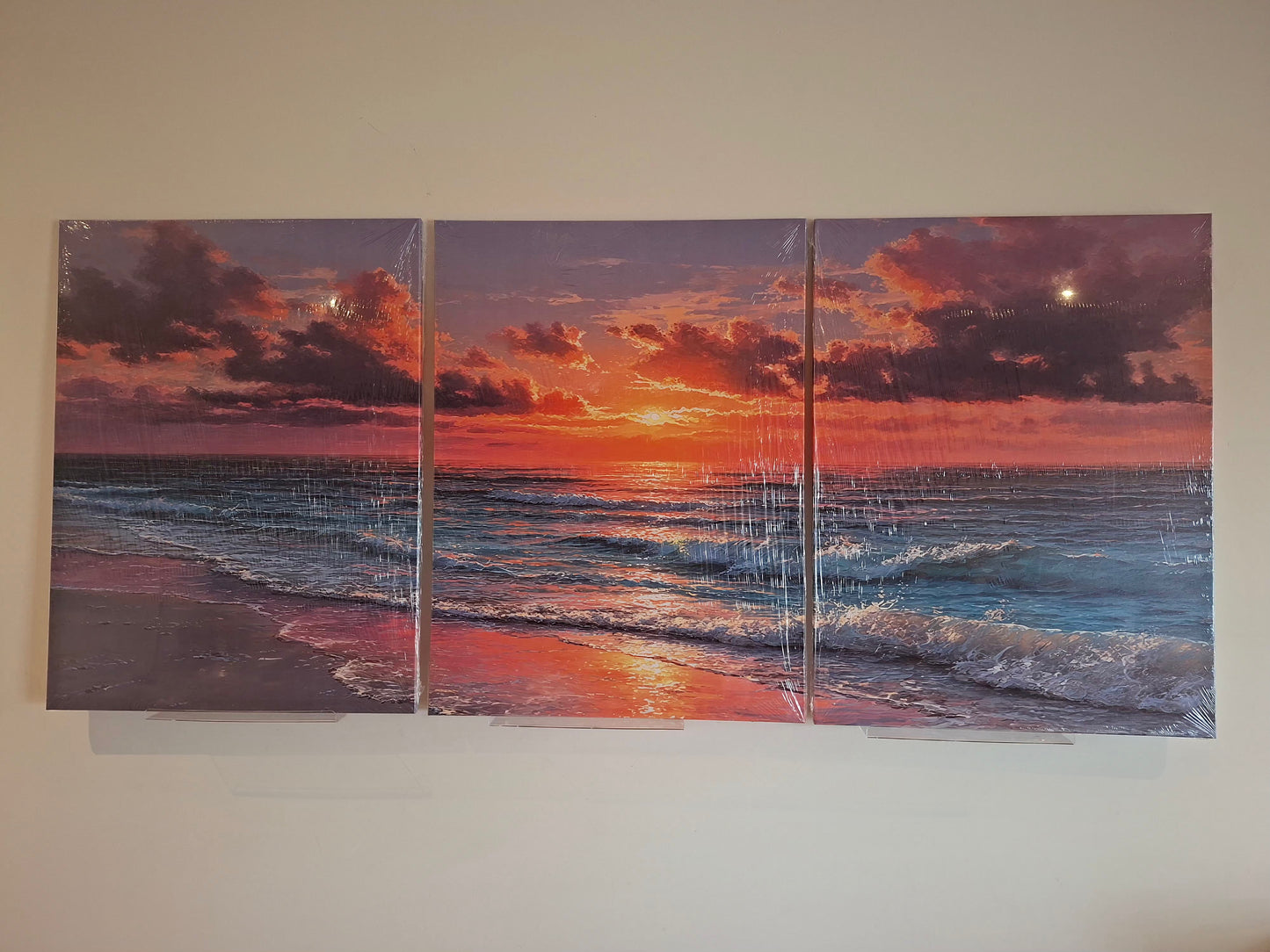 Ocean Sunset Canvas Wall Art – Tropical Beach & Coastal Waves Décor