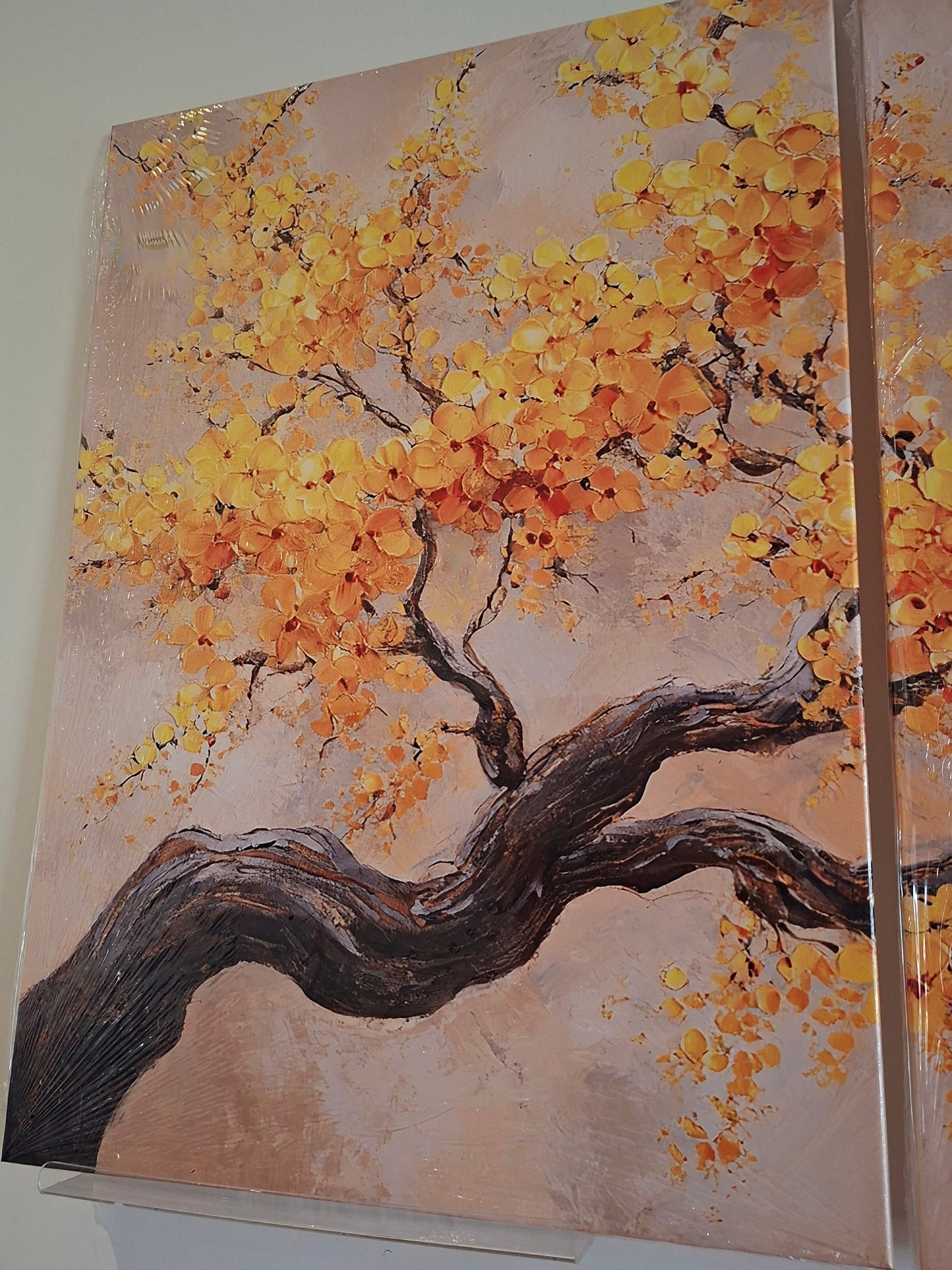 Yellow Flower Tree Canvas Wall Art Set
