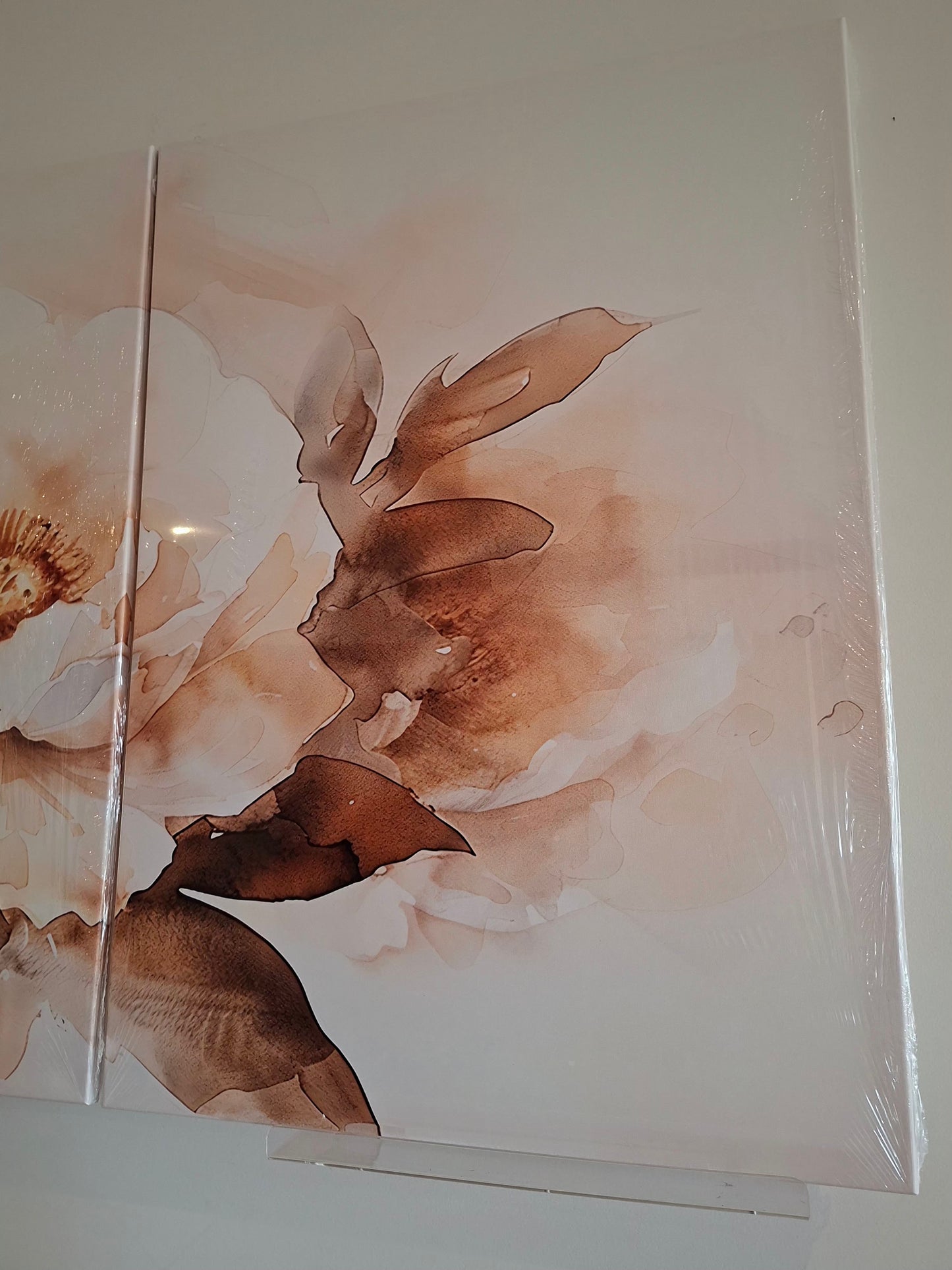 White Peony Floral Canvas Wall Art Set