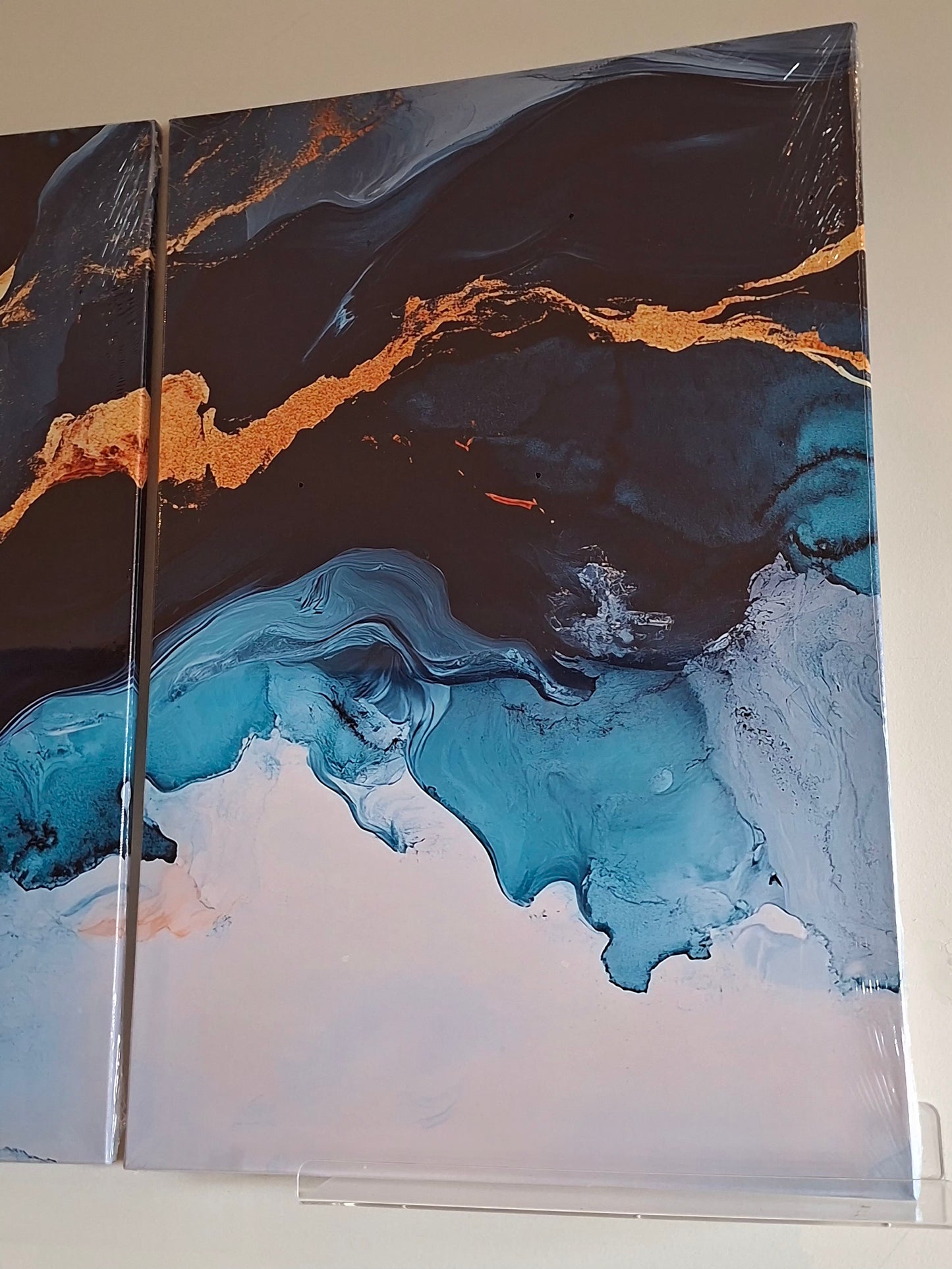 Abstract Flow Swirl Canvas Print Wall Art Set