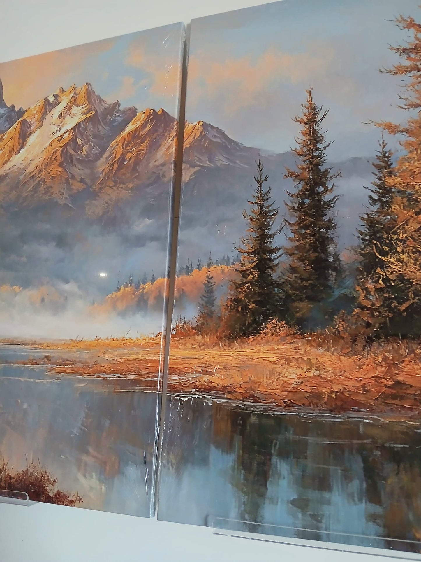 Sunset Mountain Canvas Print Wall Art Set