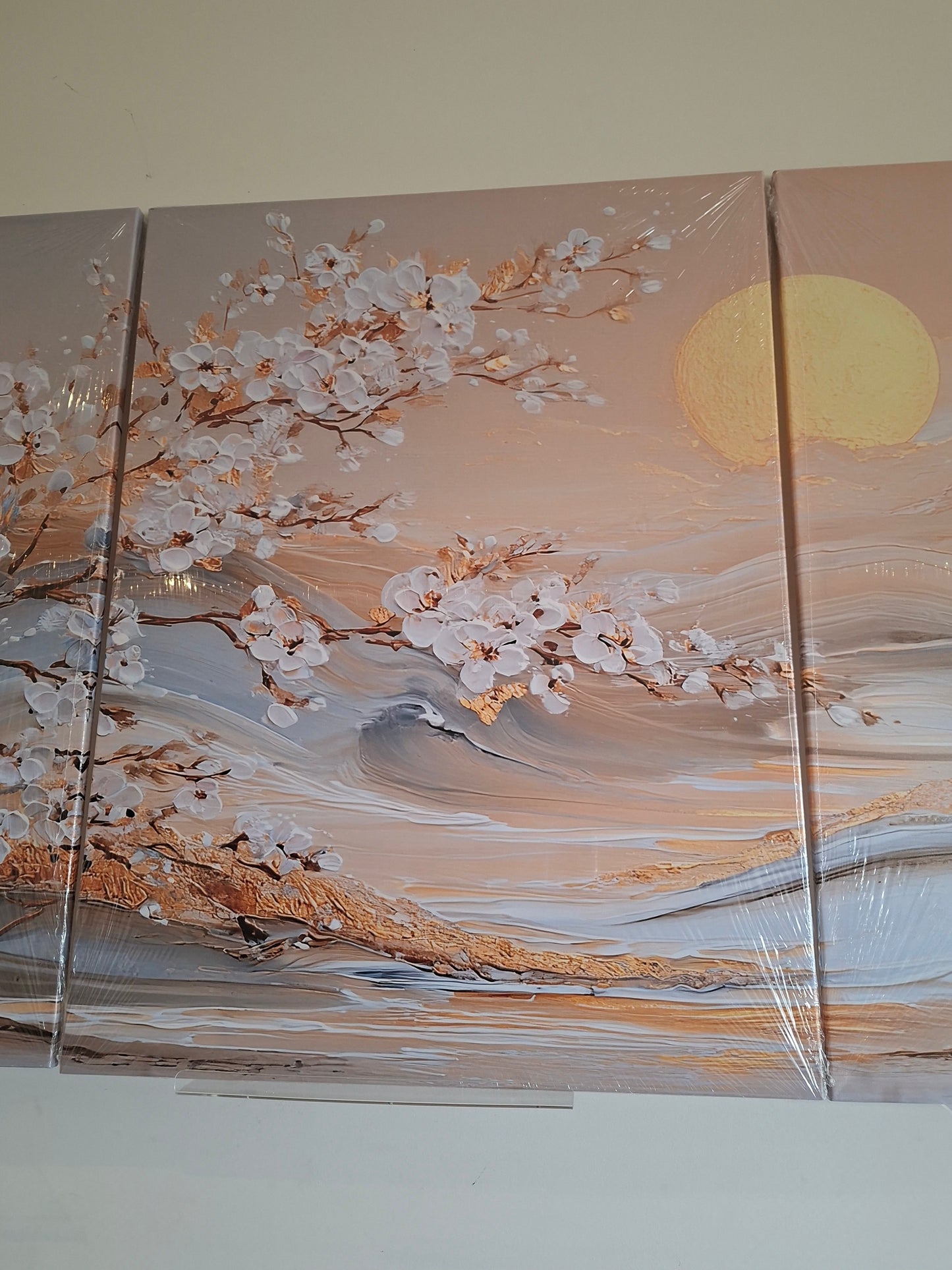 Plum Blossom Landscape Canvas Wall Art Set