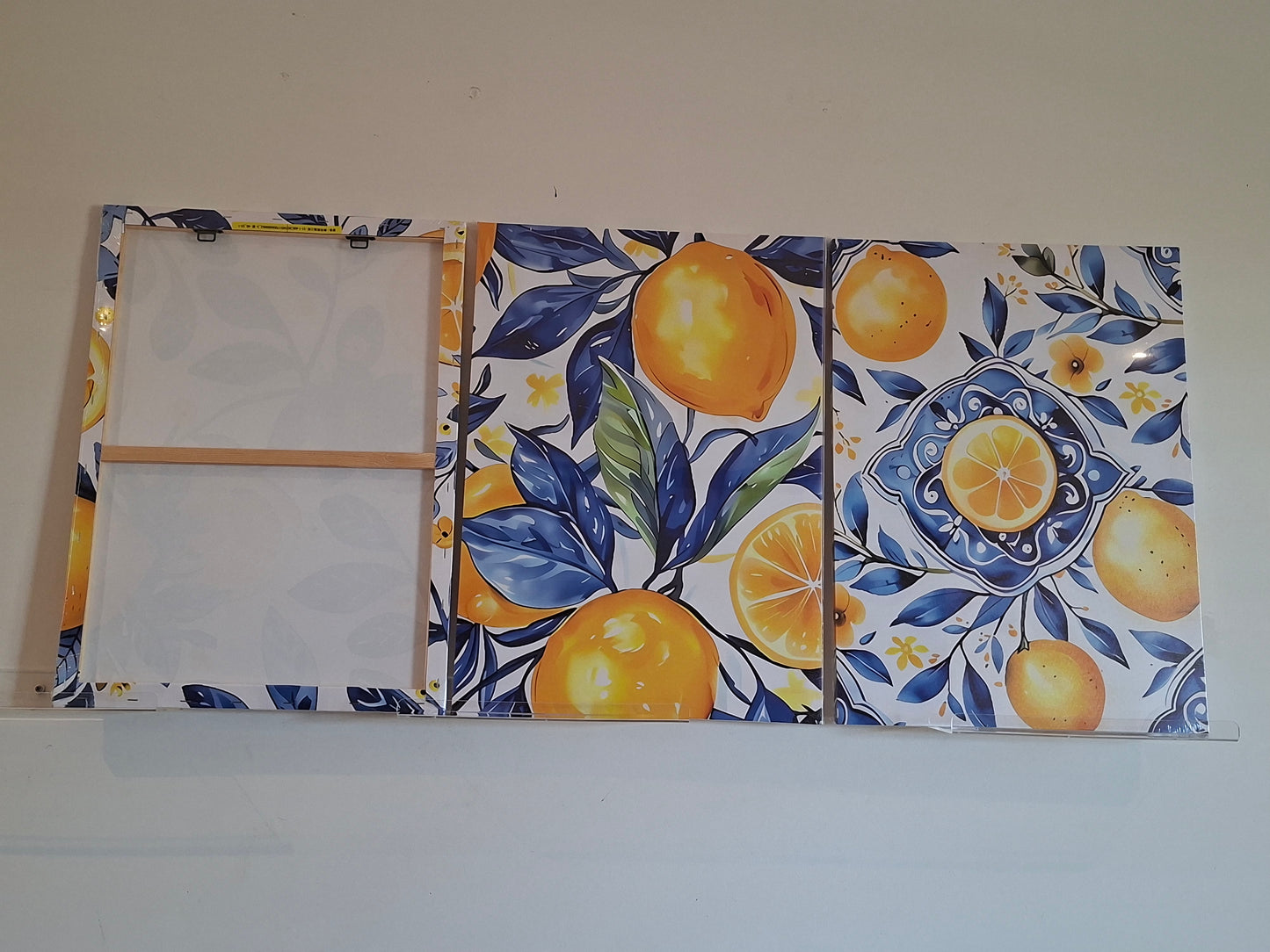 Mediterranean Lemon Canvas Wall Art Set