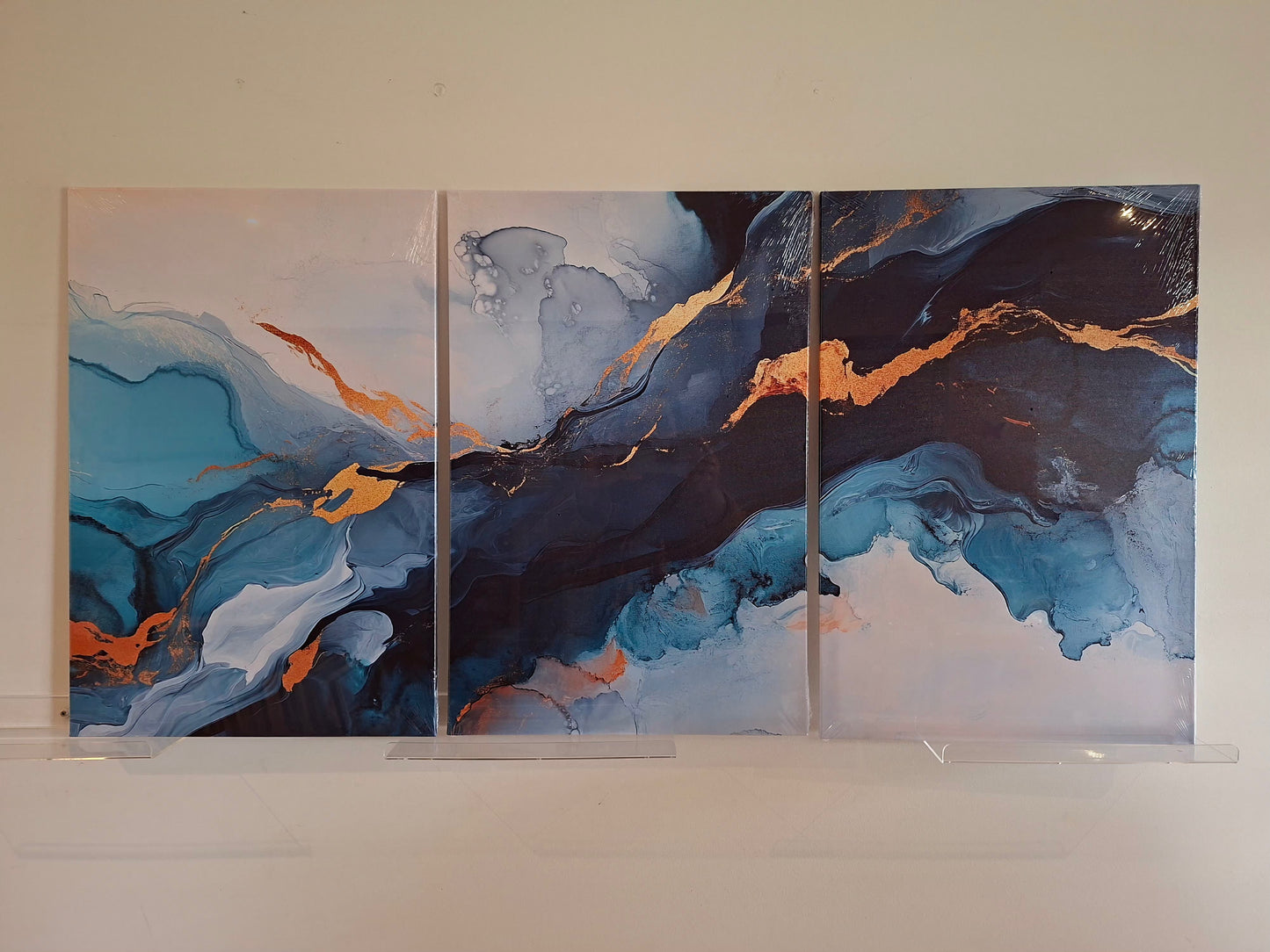 Abstract Flow Swirl Canvas Print Wall Art Set