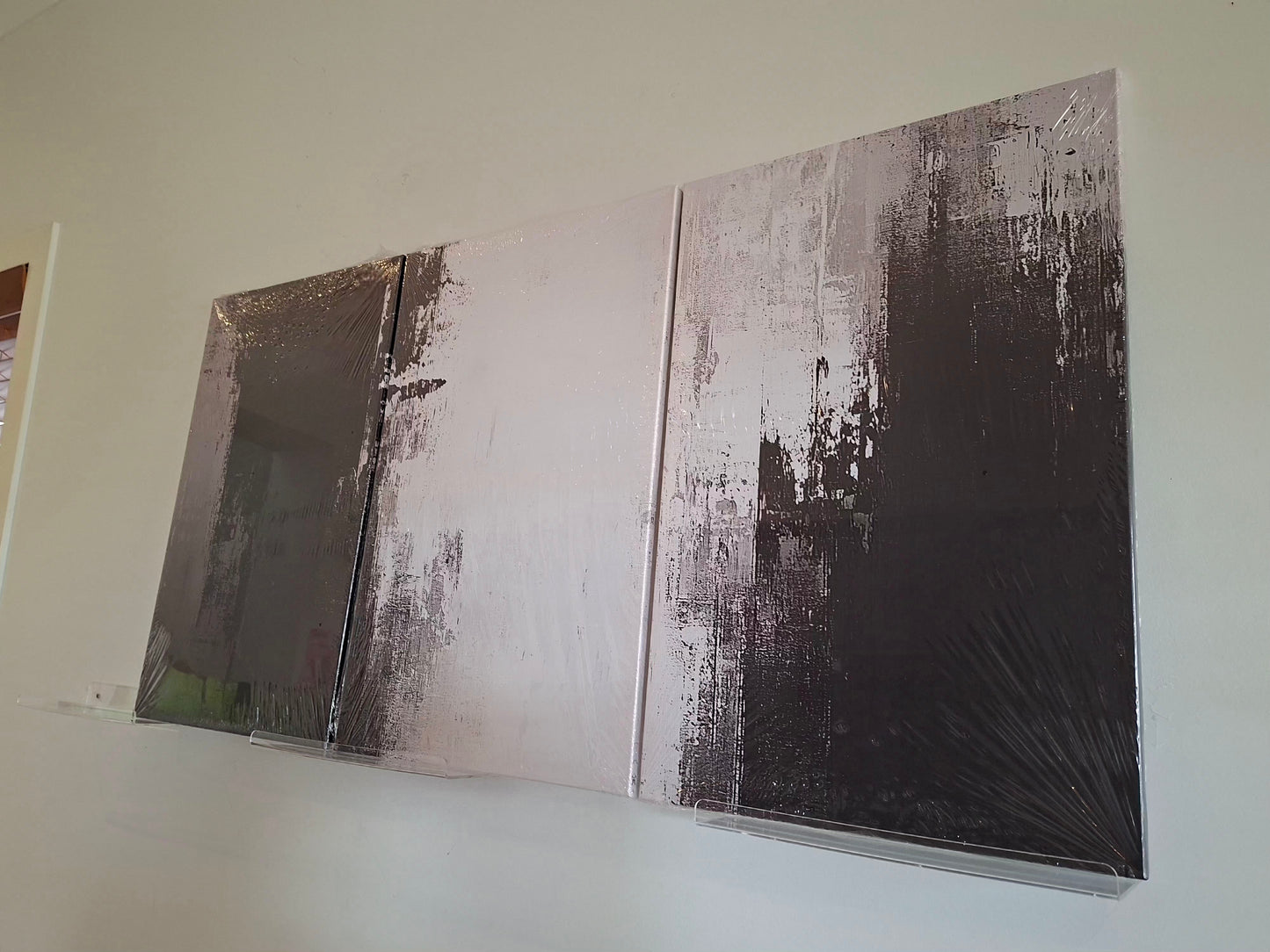 Black and White Abstract Canvas Wall Art Set