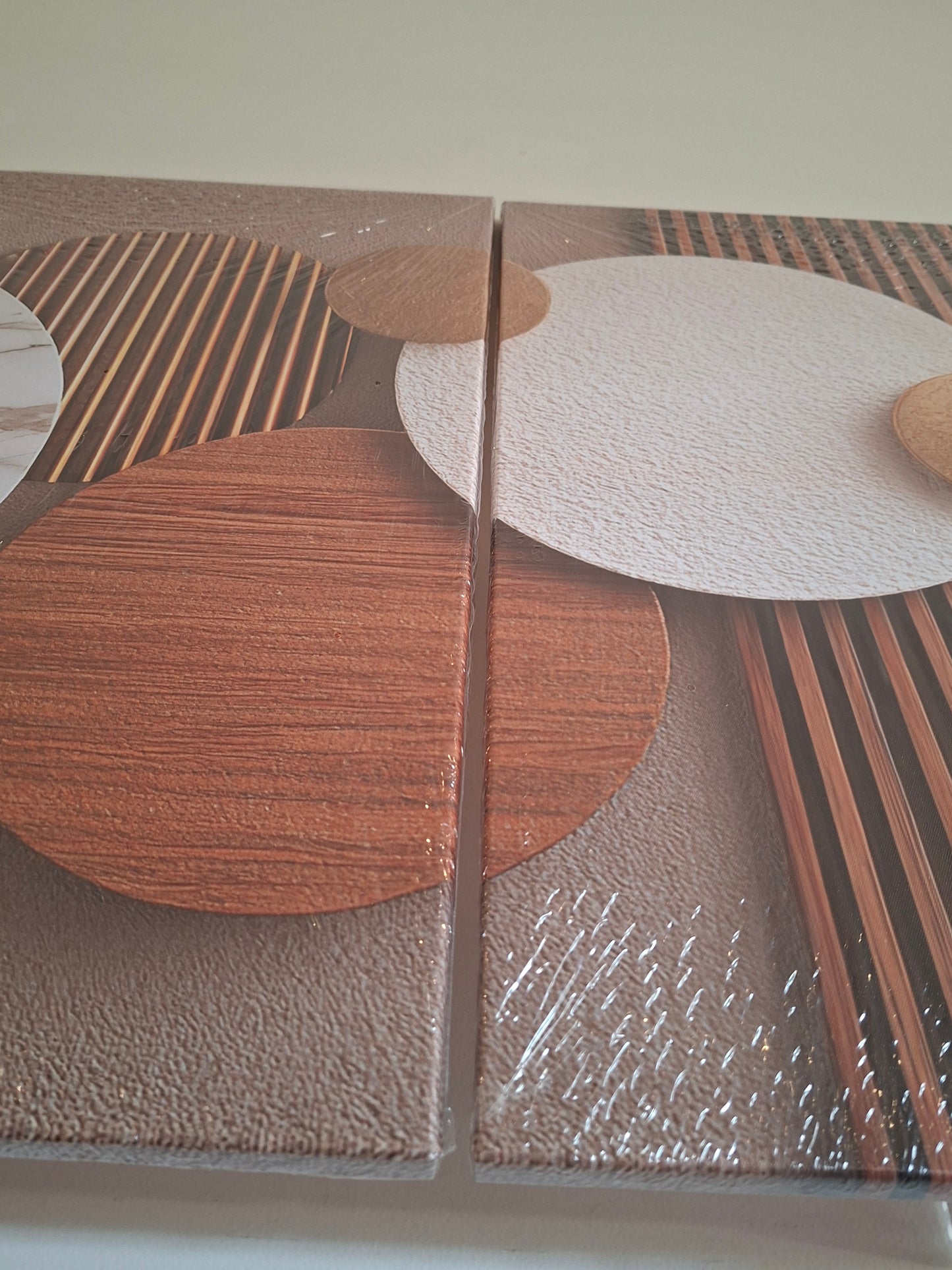 Neutral Geometric Canvas Wall Art Set