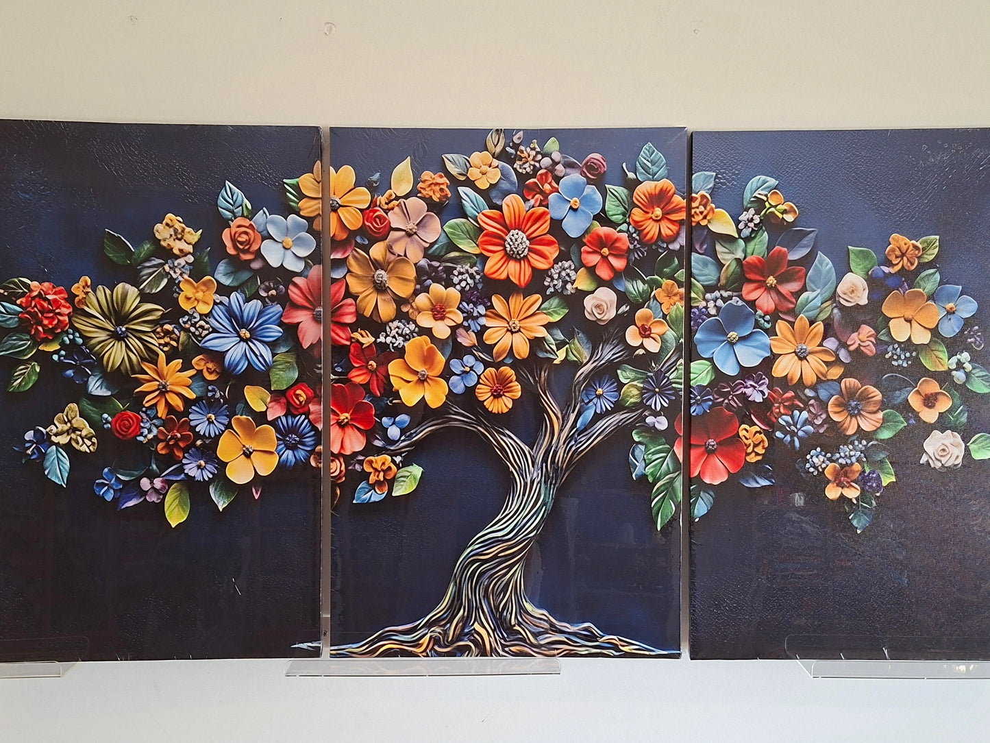 Vibrant Floral Canvas Print Wall Art Set