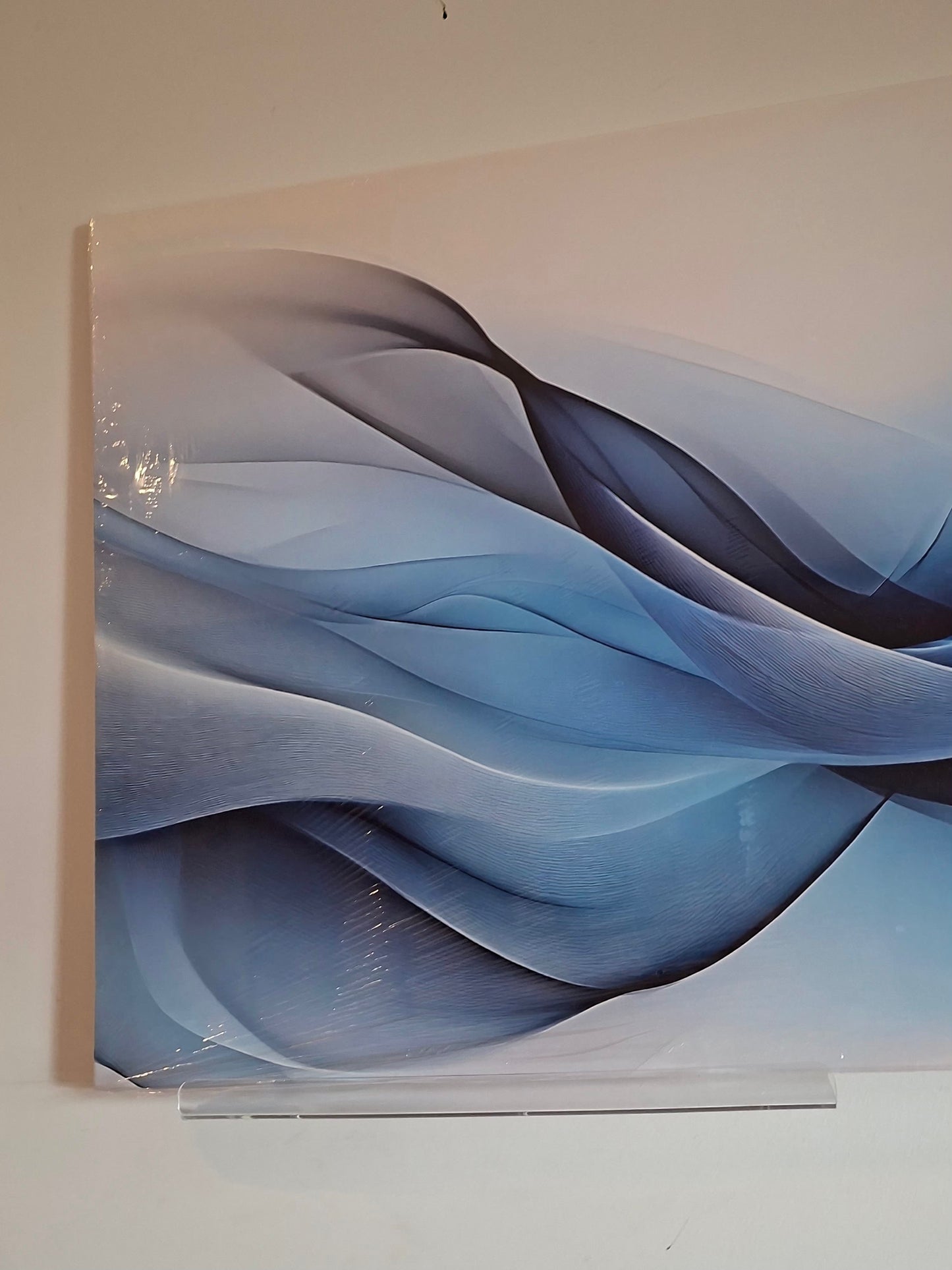 Modern Blue Abstract Canvas Wall Art - 1pc