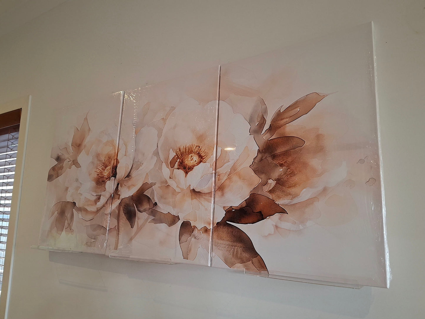 White Peony Floral Canvas Wall Art Set