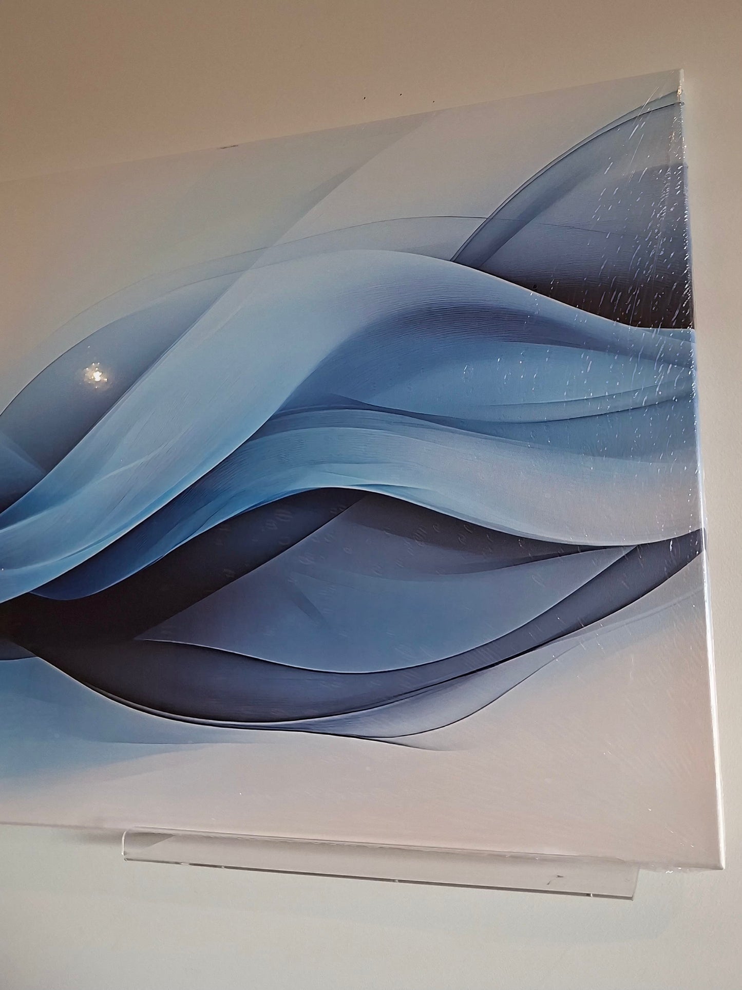 Modern Blue Abstract Canvas Wall Art - 1pc