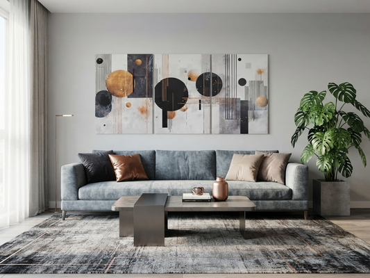 Elegant Abstract Geometric Canvas Print Wall Art