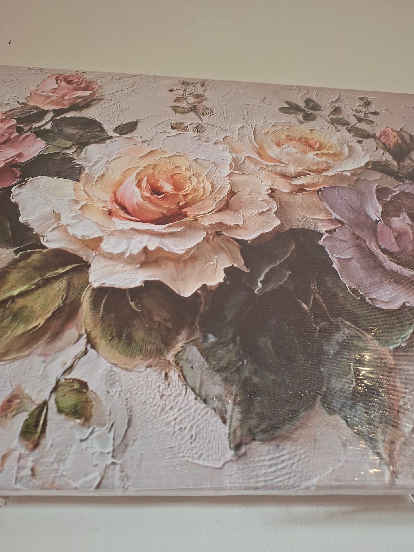 Pink & Purple Roses Canvas Wall Art – Minimalist Floral Elegance 1pc