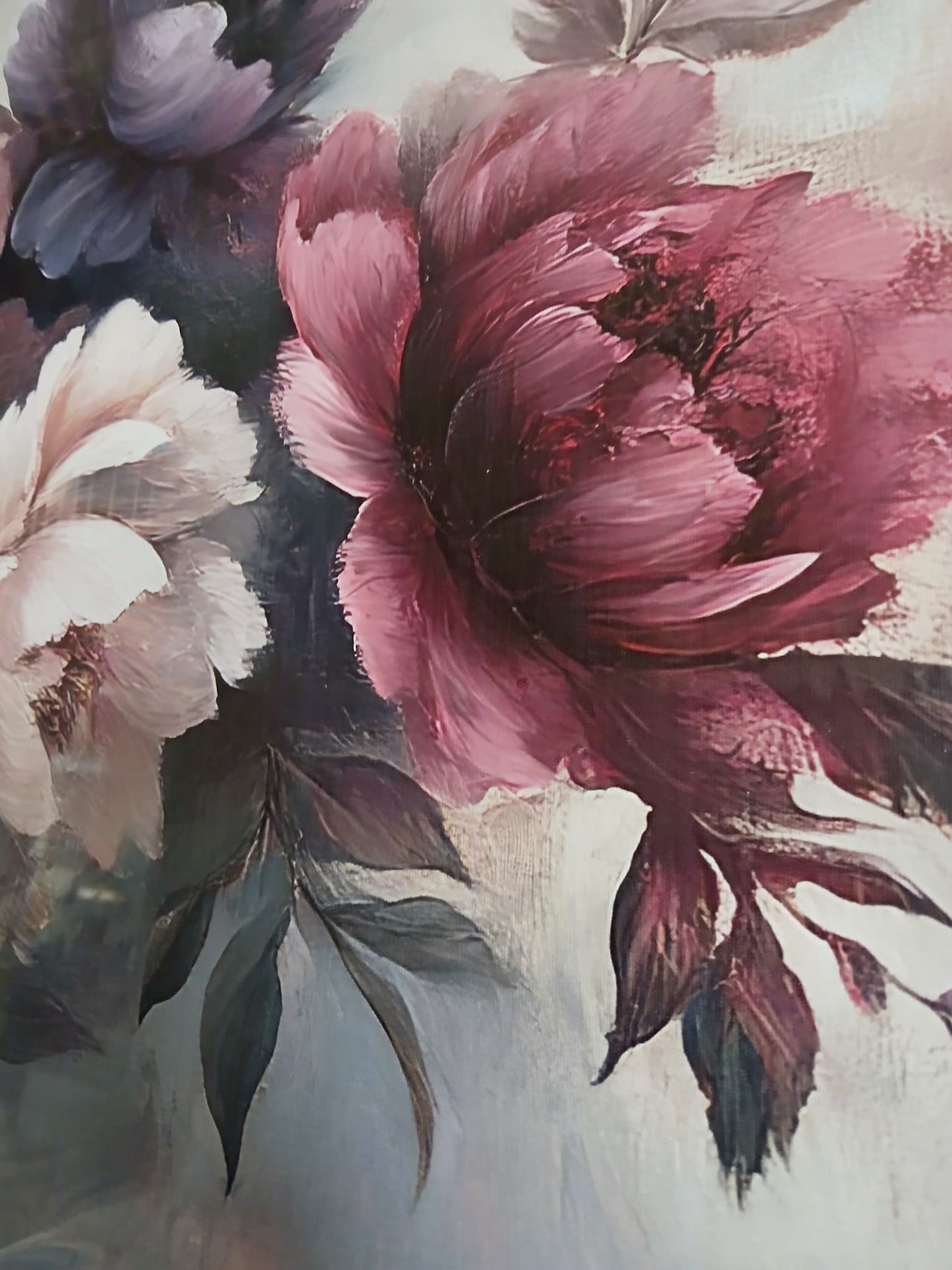Purple Peony Floral Canvas Prints Wall Art Set