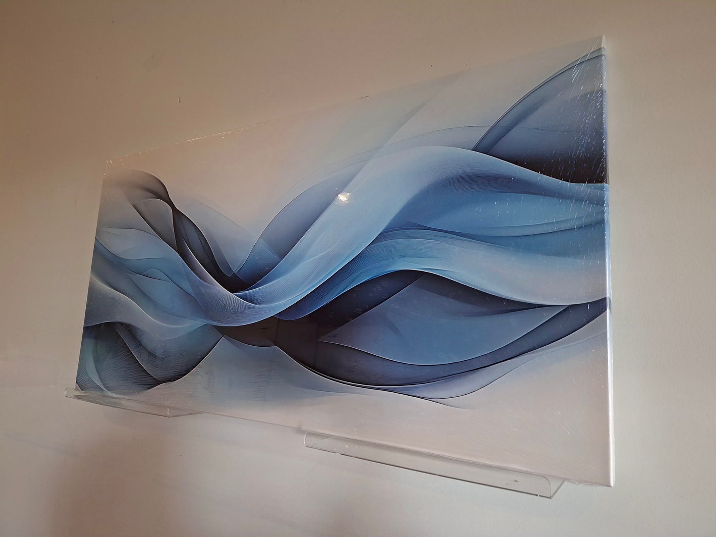 Modern Blue Abstract Canvas Wall Art - 1pc