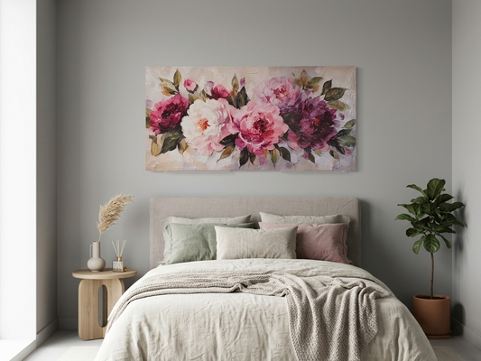 Soft Colorful Roses Canvas Wall Art 1pc