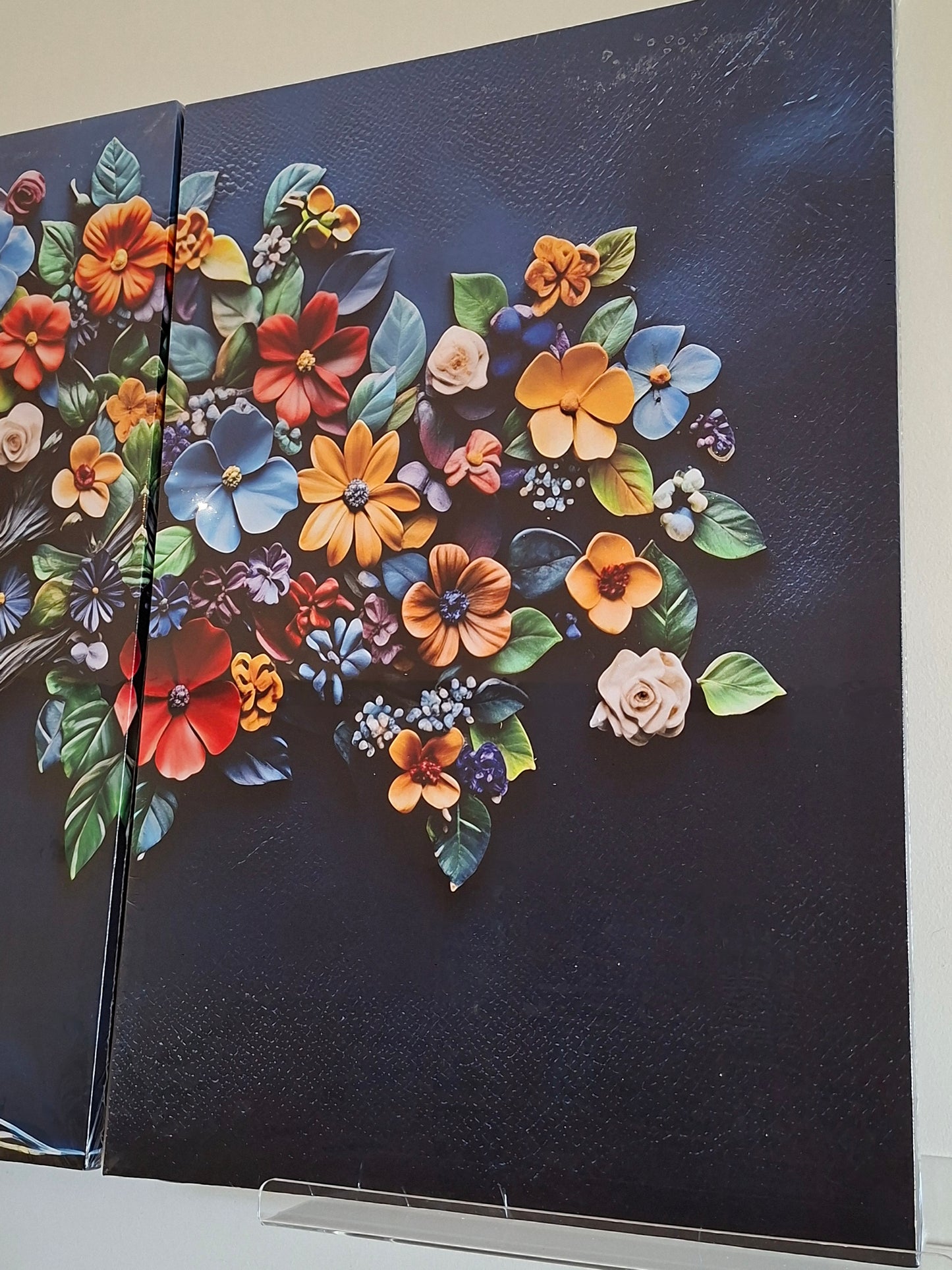 Vibrant Floral Canvas Print Wall Art Set