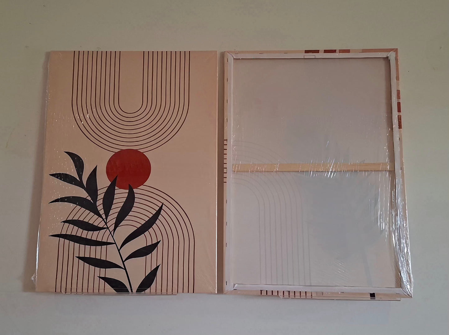 Scandinavian Abstract Canvas Wall Art – Natural Geometric Décor