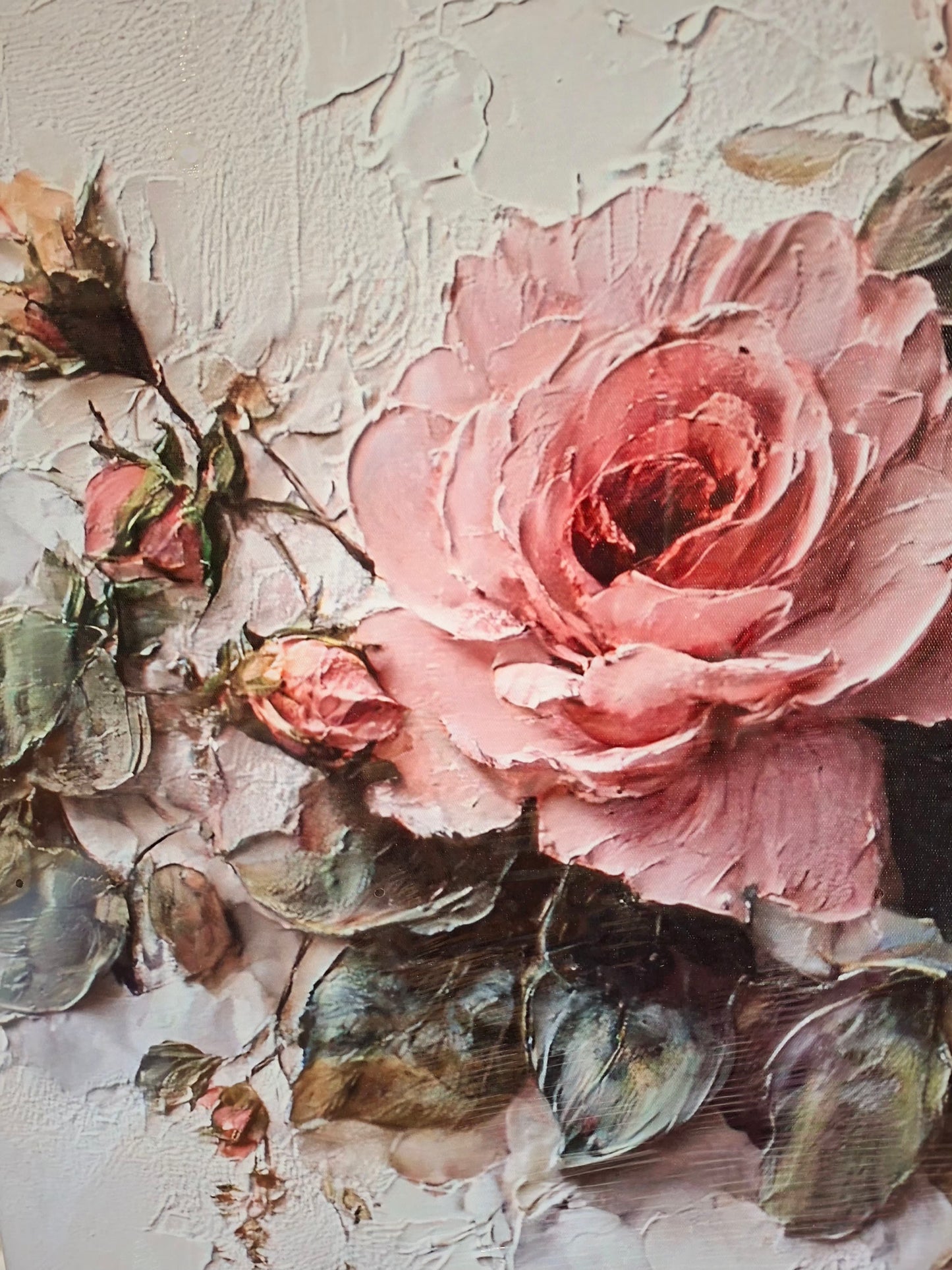 Pink & Purple Roses Canvas Wall Art – Minimalist Floral Elegance 1pc