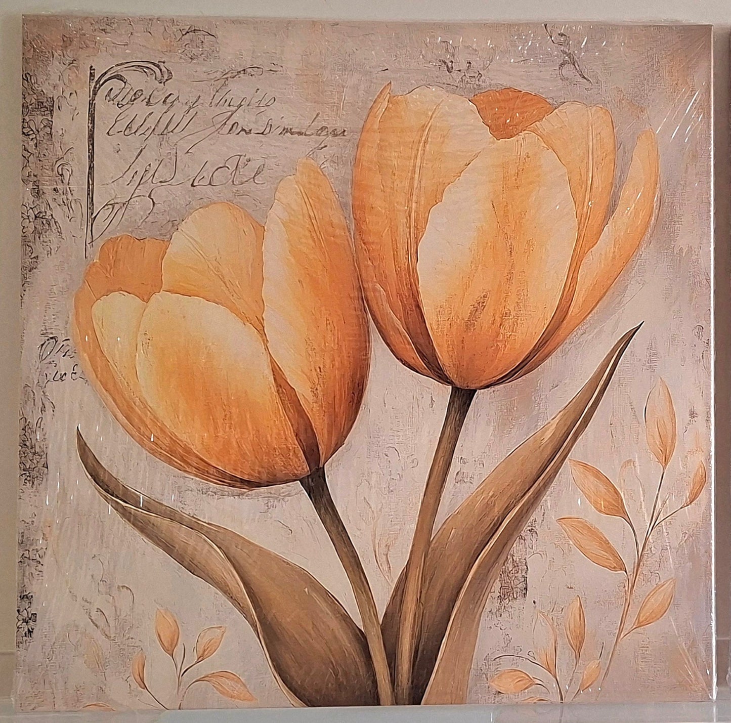 Soft Yellow Tulip Botanical Canvas Wall Art Set