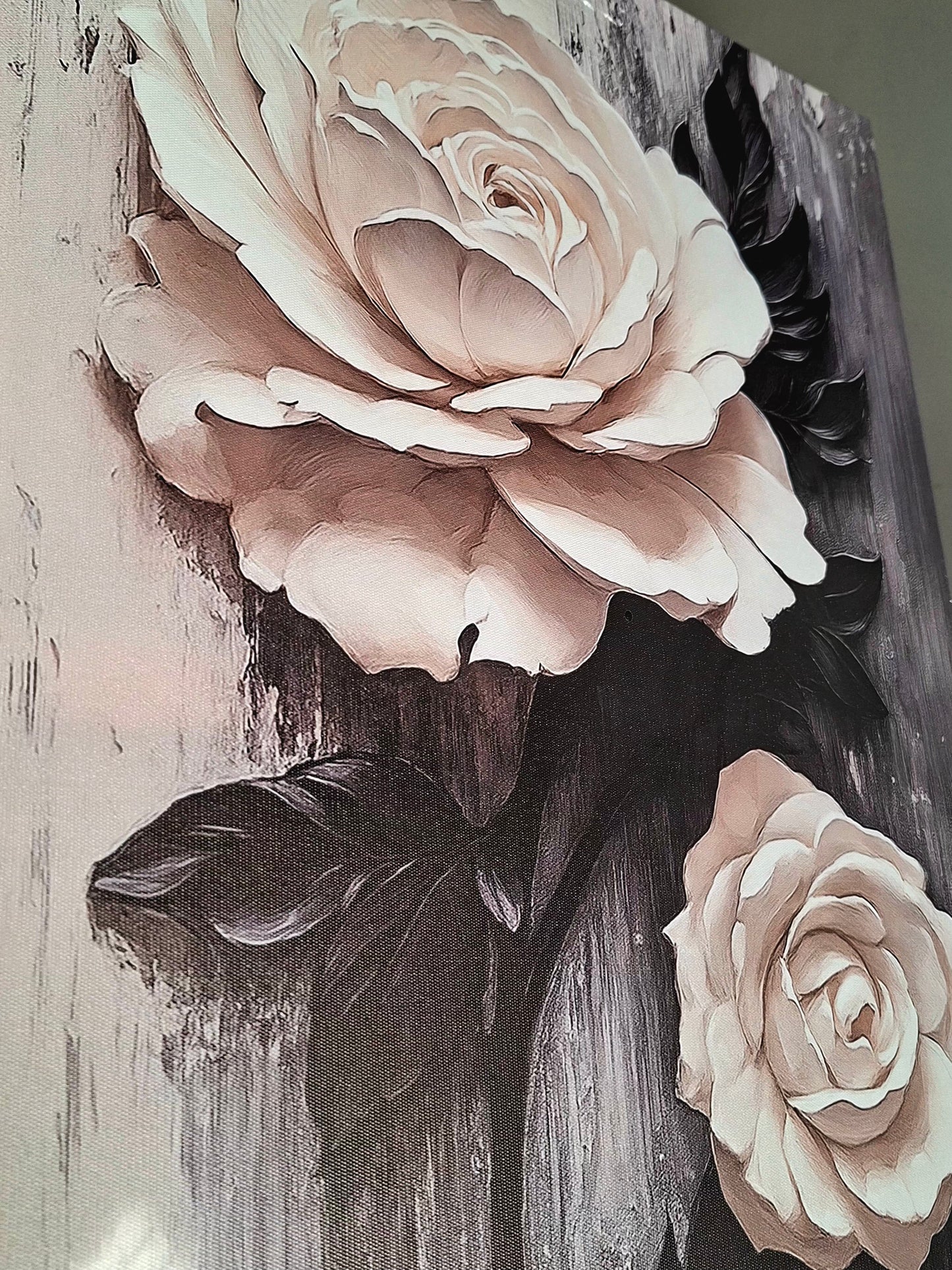 White Rose Wall Art – Elegant Floral Canvas Print Set