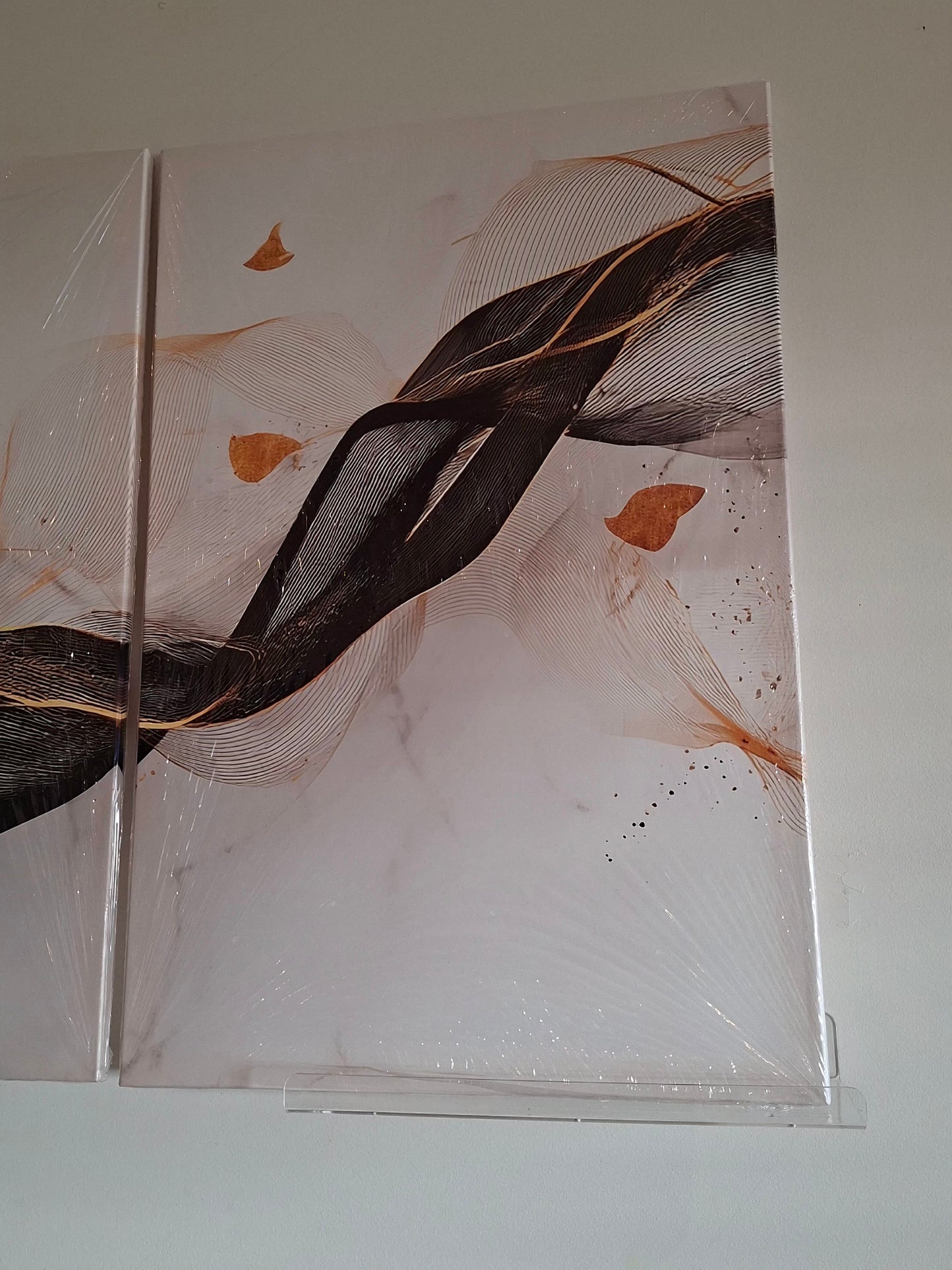 Elegant Wave Marble Canvas Wall Art Set