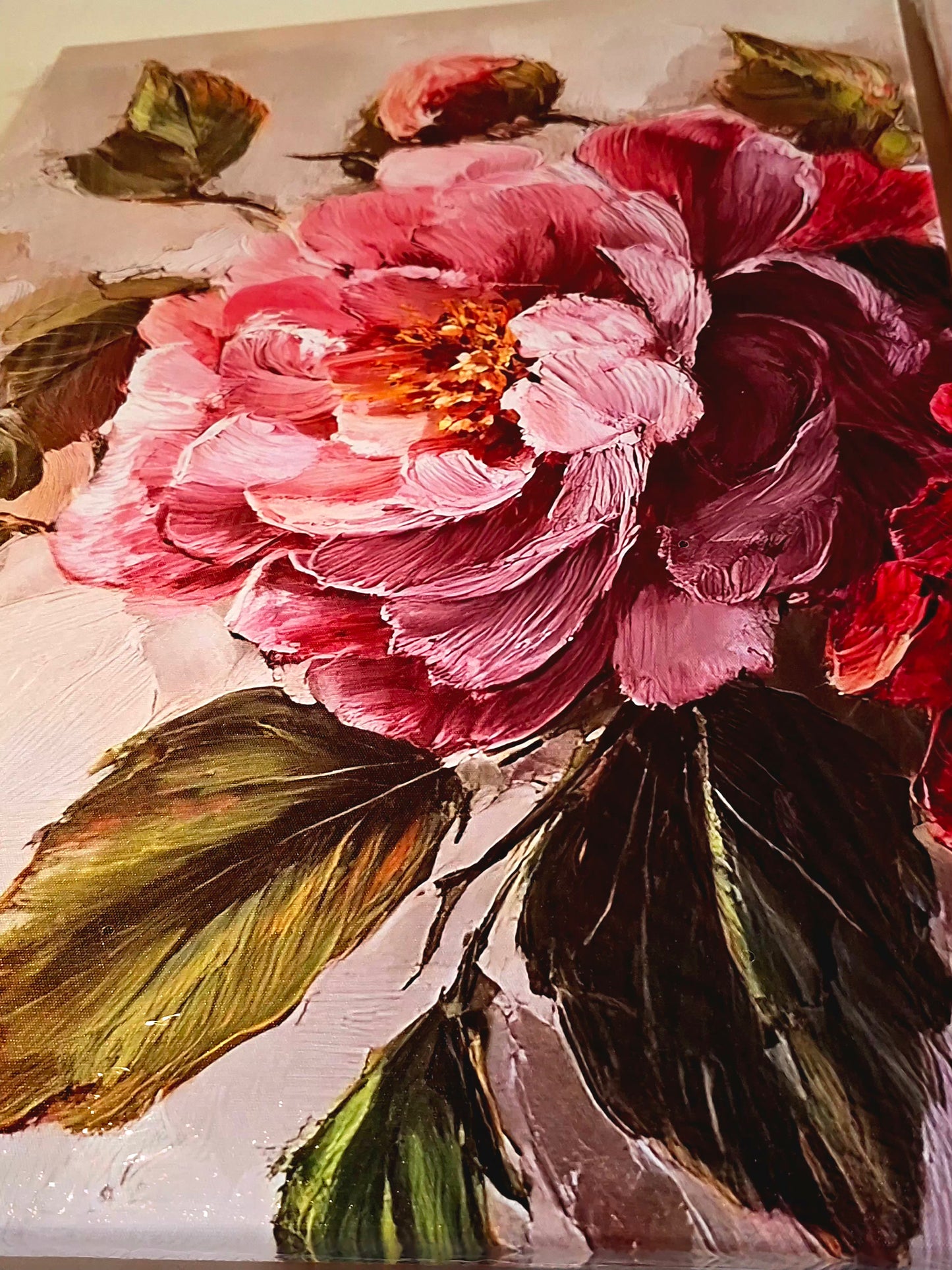 Soft Pink Floral Canvas Wall Art – Romantic Spring Bloom Décor