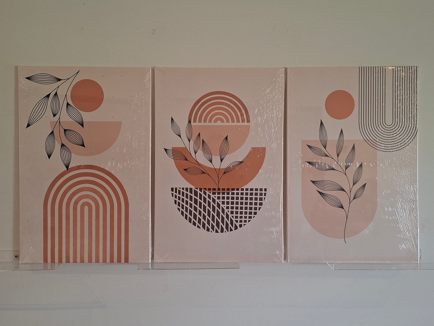 Neutral Geometric & Abstract Plant Canvas Wall Art – Modern Minimalist Décor