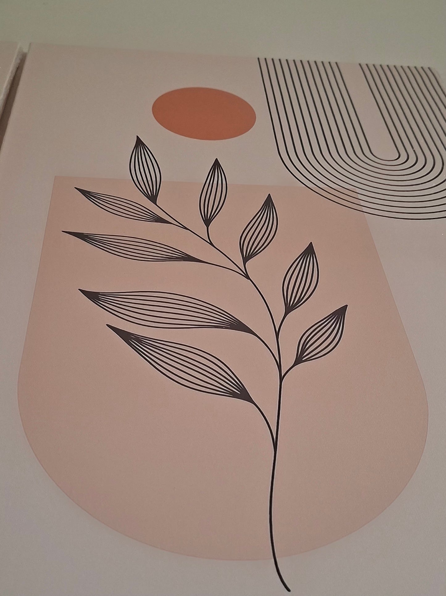 Neutral Geometric & Abstract Plant Canvas Wall Art – Modern Minimalist Décor